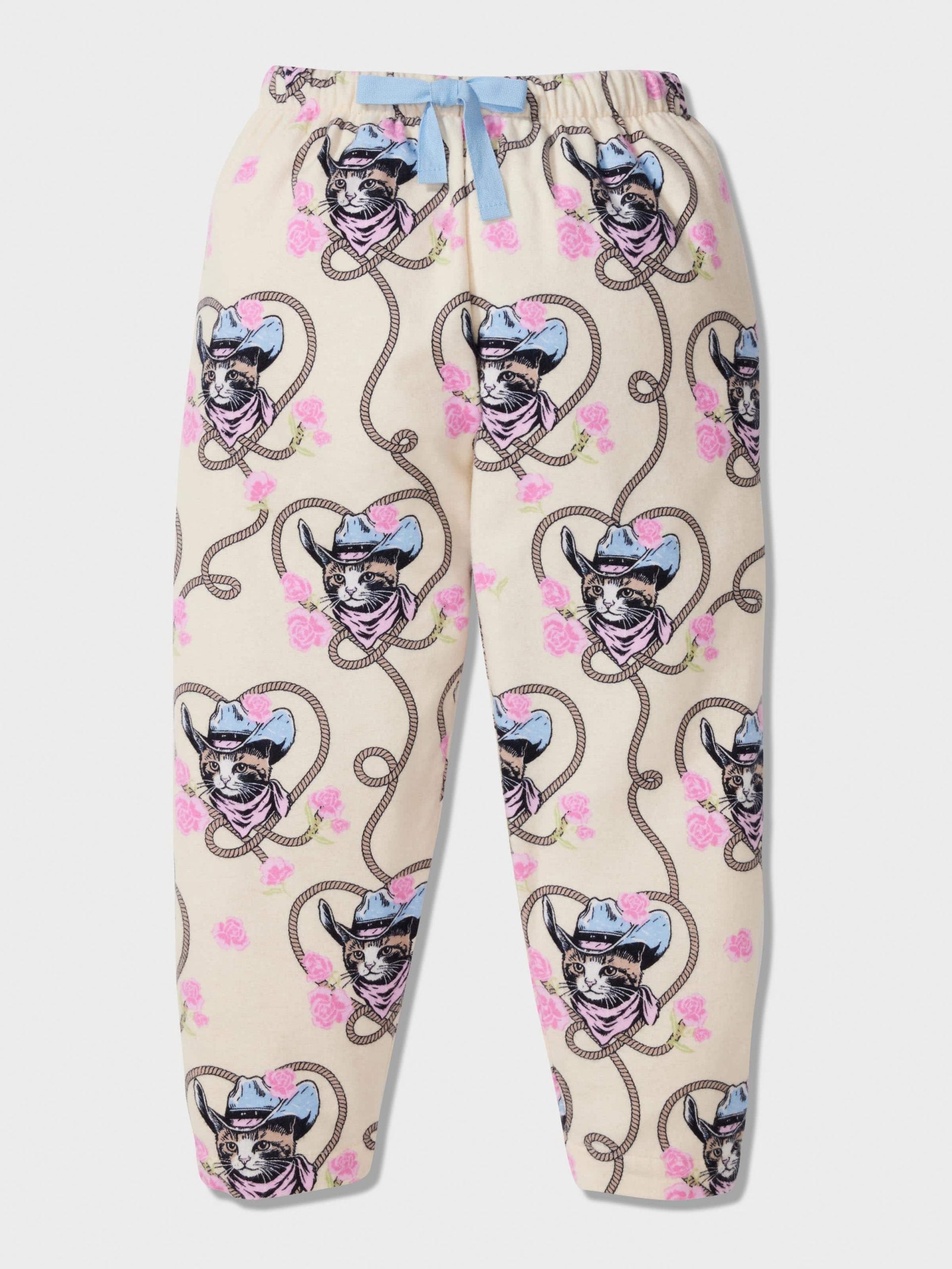 Girls Cowboy Cat Long Pj Set Multi image 1