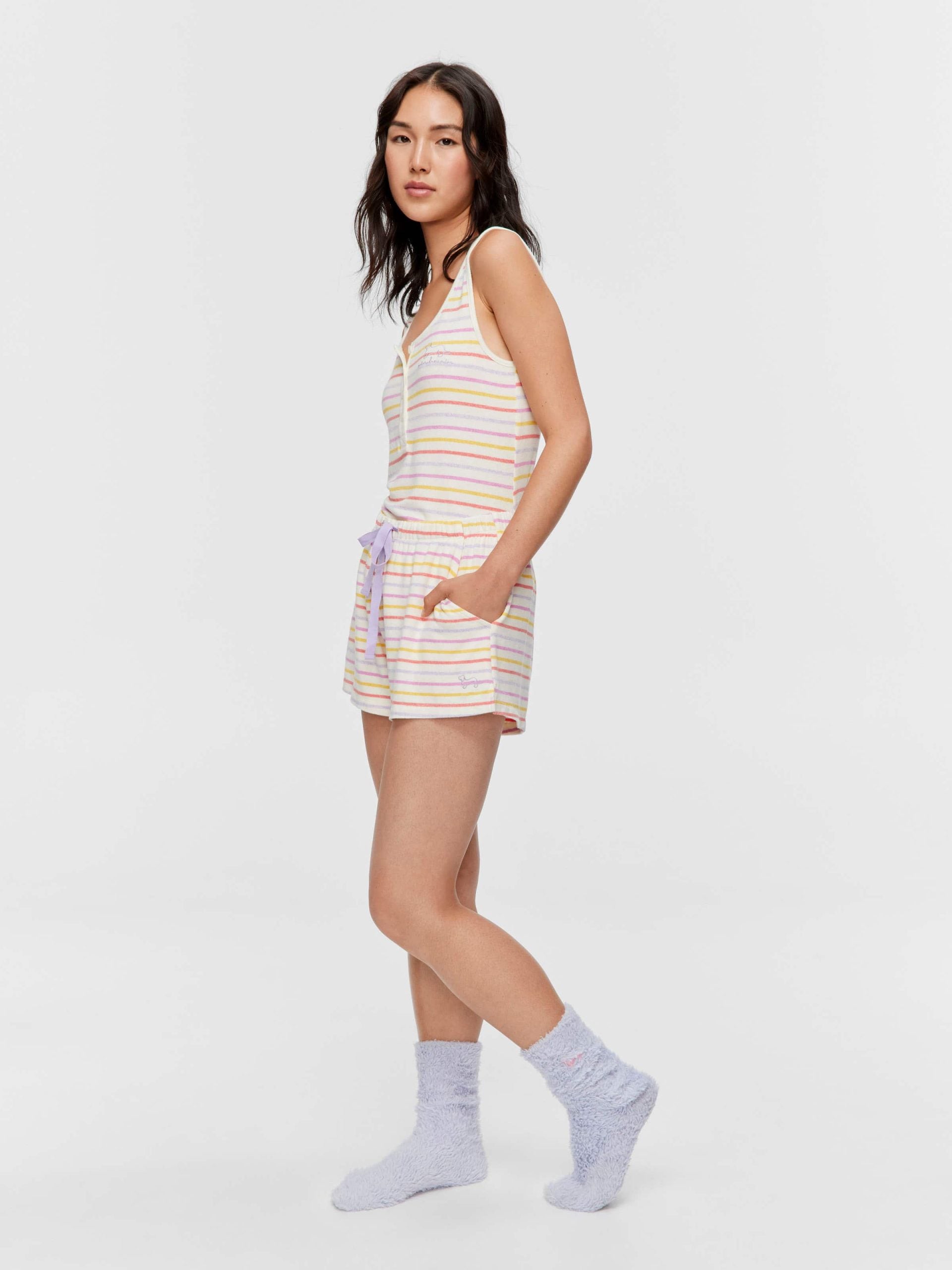 Fuzzy Stripe Mini Short multi image 2