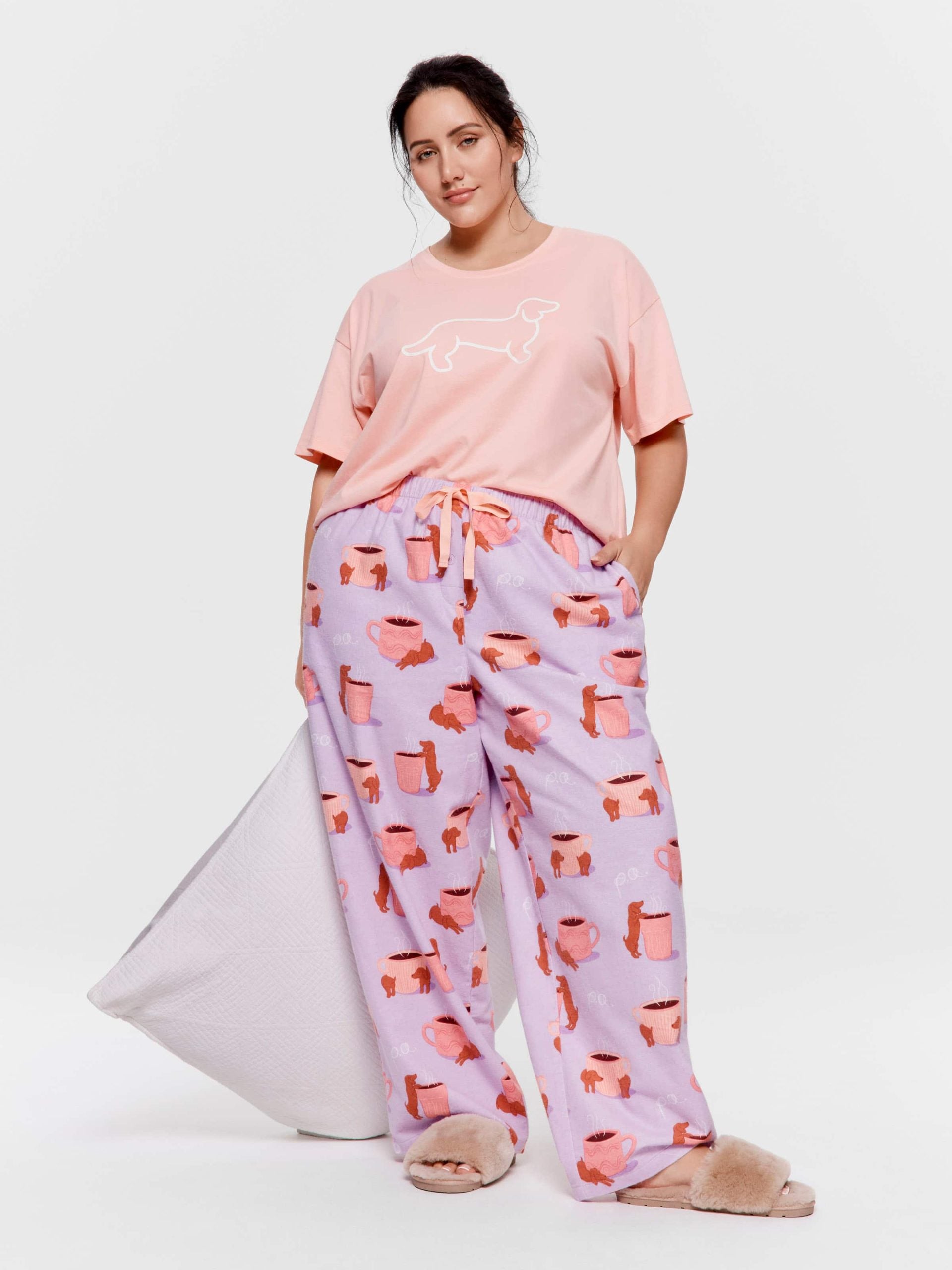 P.A. Plus Daxie Loves Coffee Flannelette Pj Pant Multi image 0