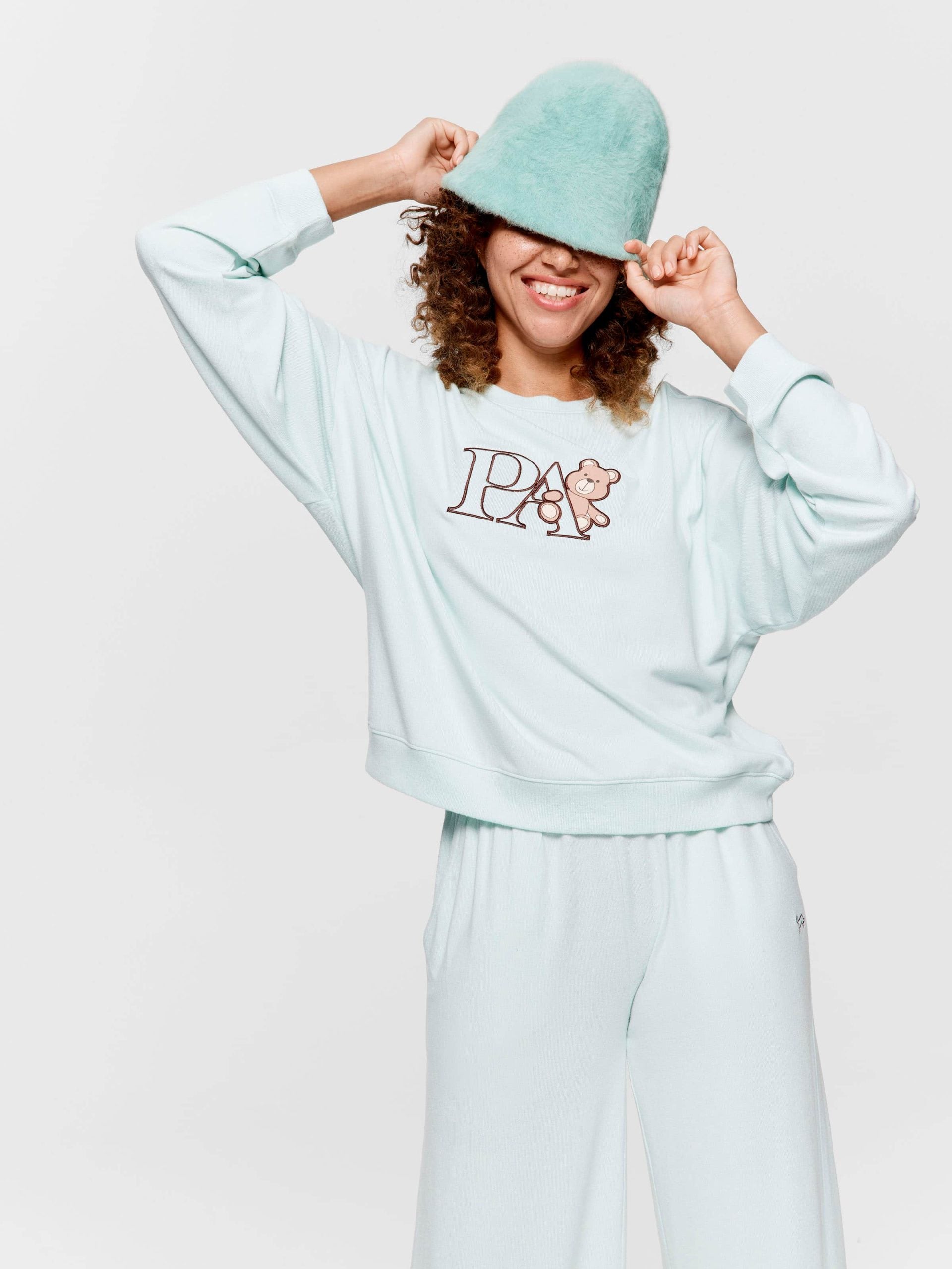 Mint Plush Logo Teddy Sweater mint image 0