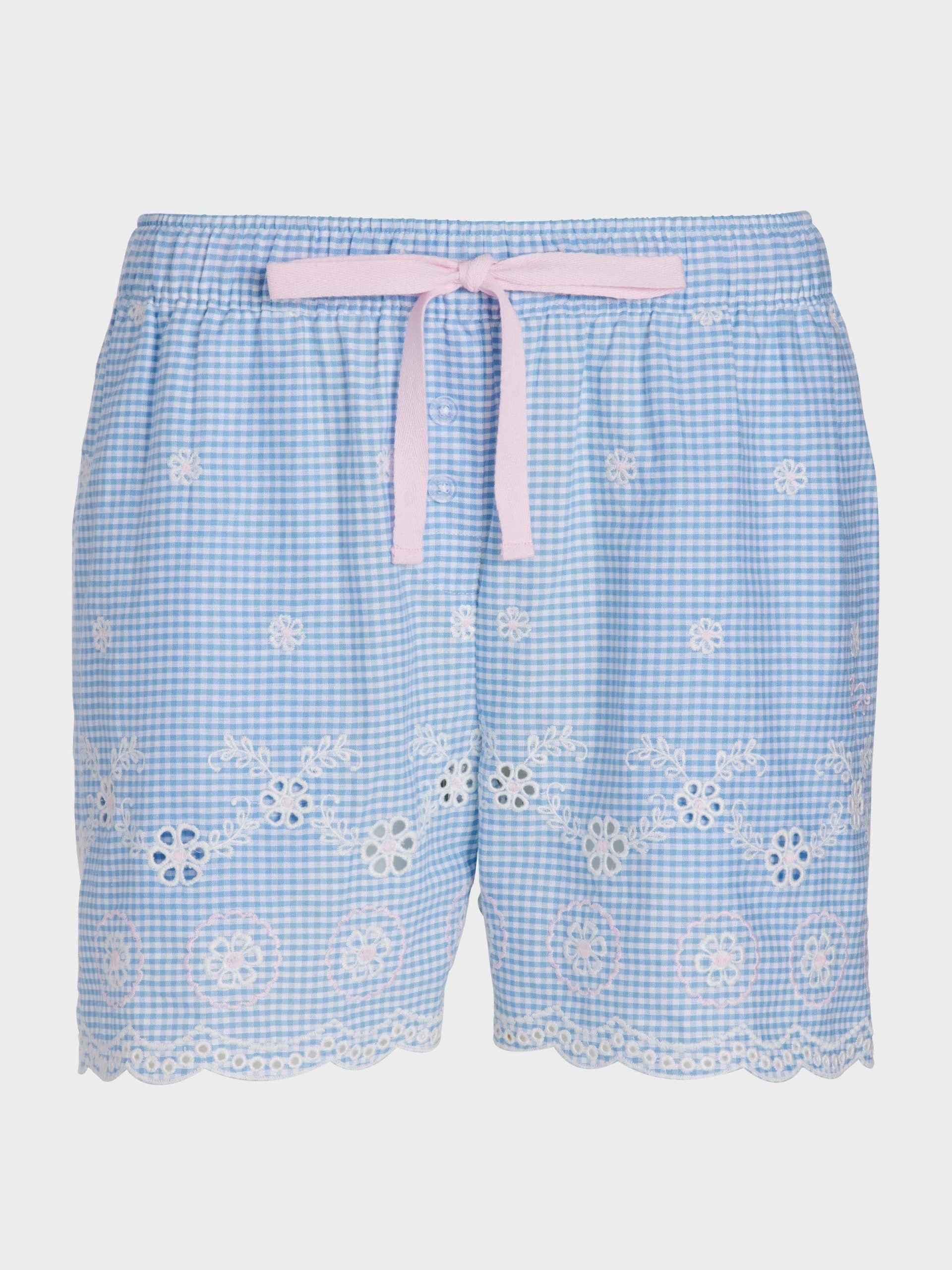 Gingham Broiderie Mid Short multi image 3
