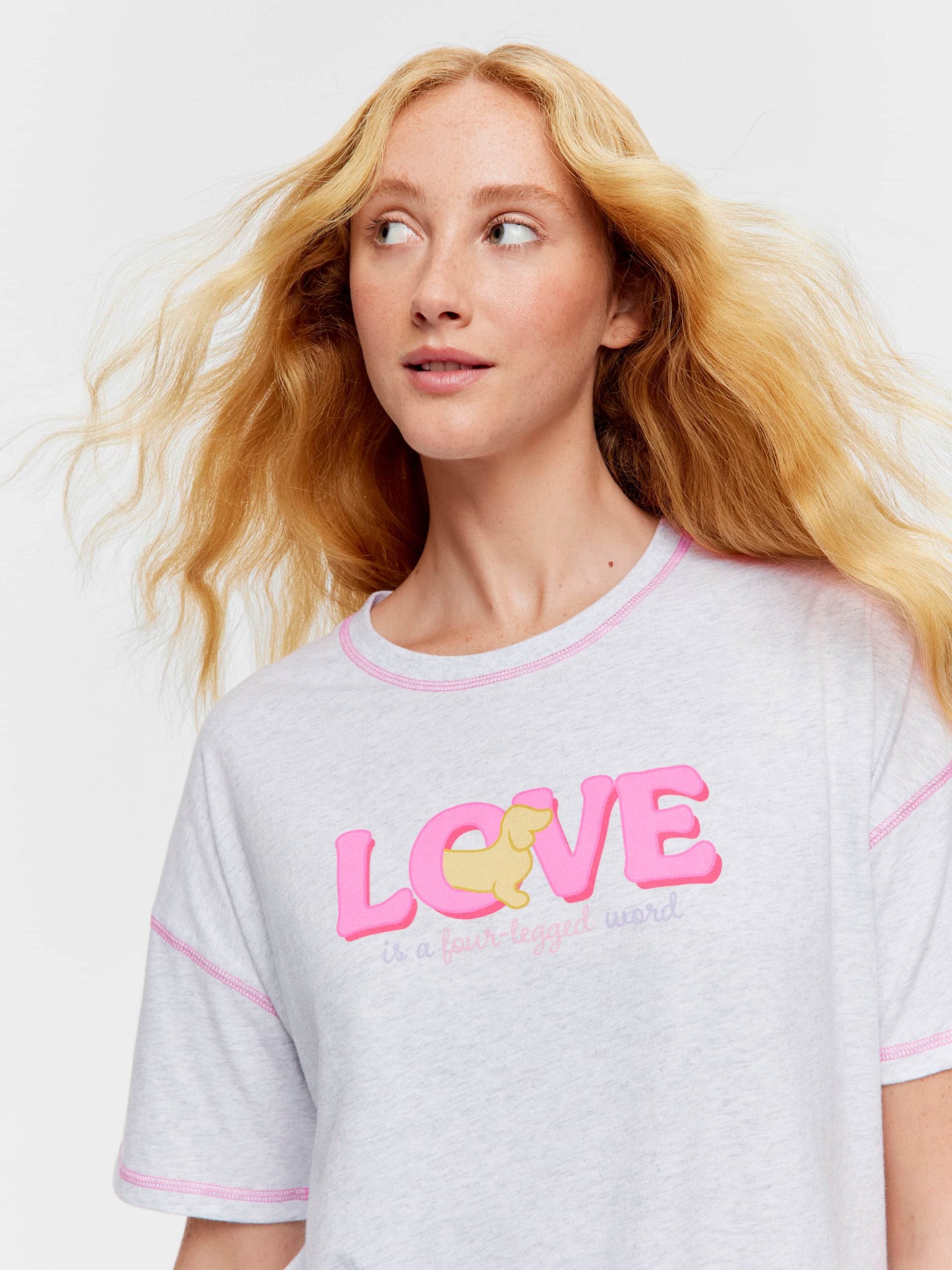 Love Is A 4 Legged Word Tee ltgrey image 2