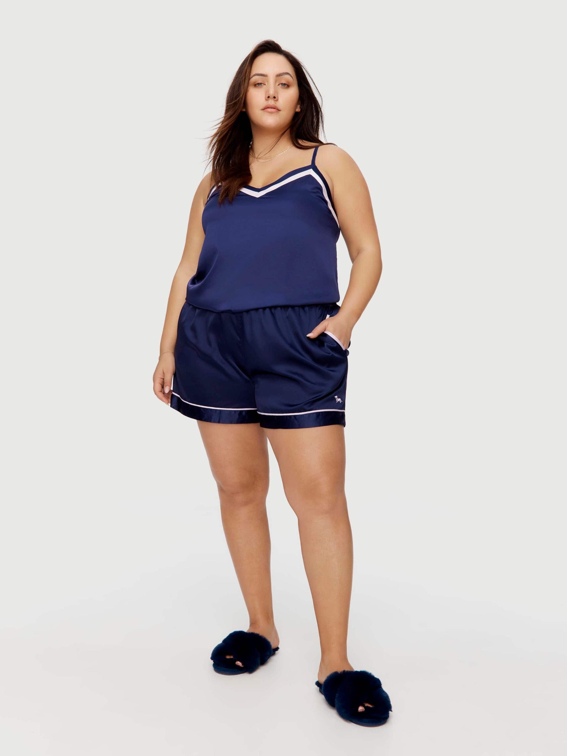 P.A. Plus Navy Tux Luxe Satin Cami Multi image 1
