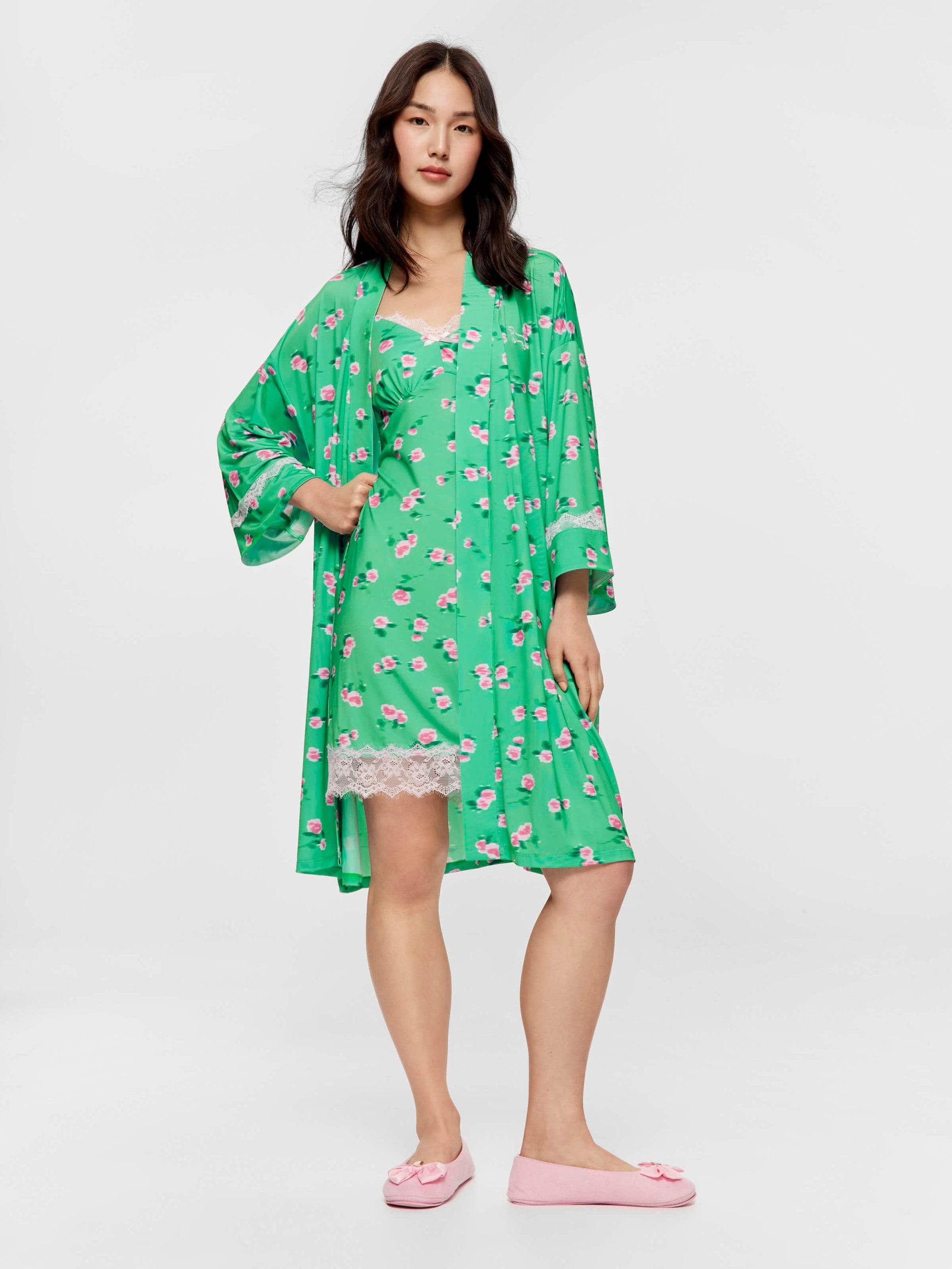 Ditsy Floral Slinky Gown multi image 1