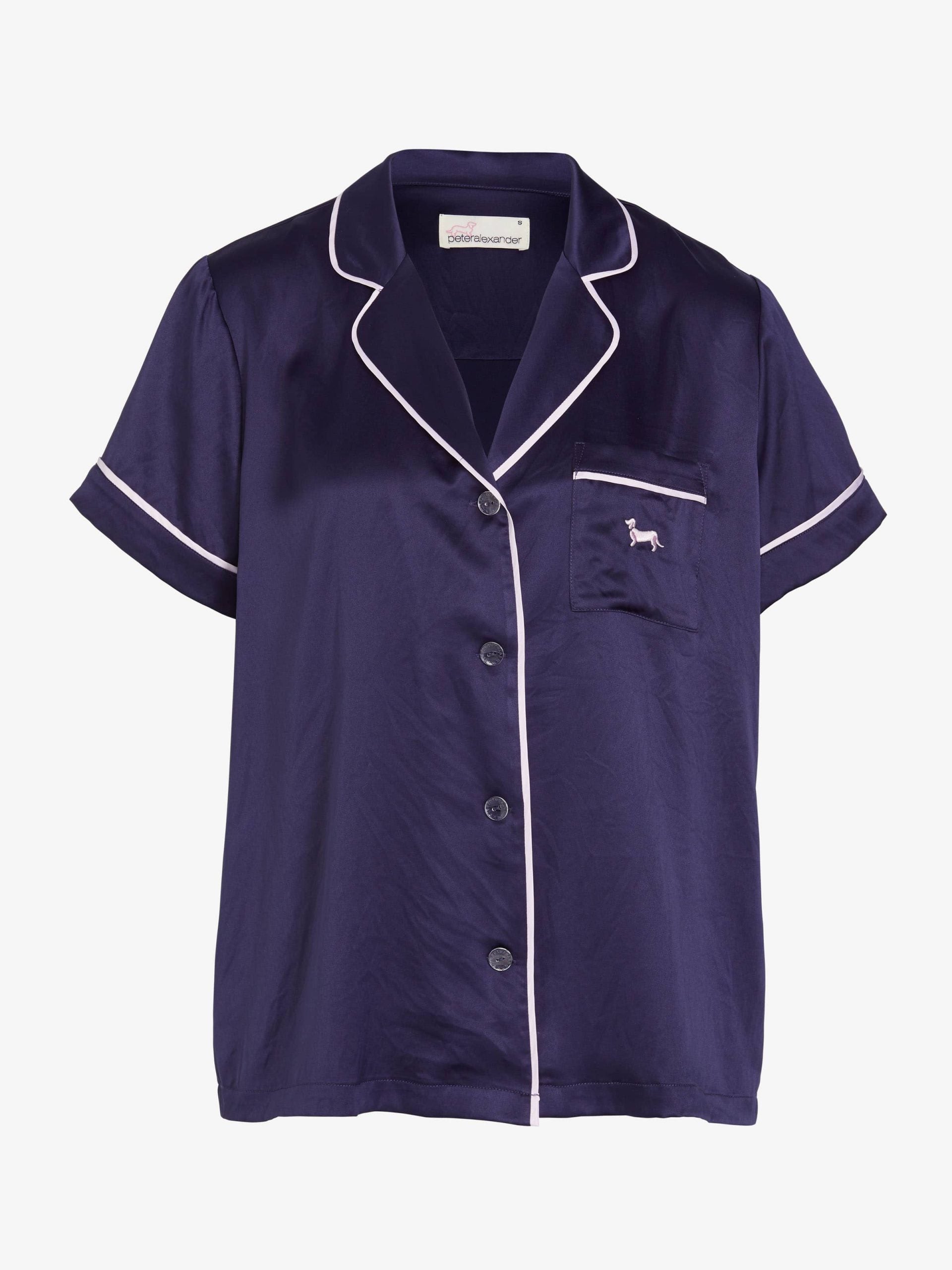 Tux Luxe Satin Short Sleeve Shirt Navy image 4