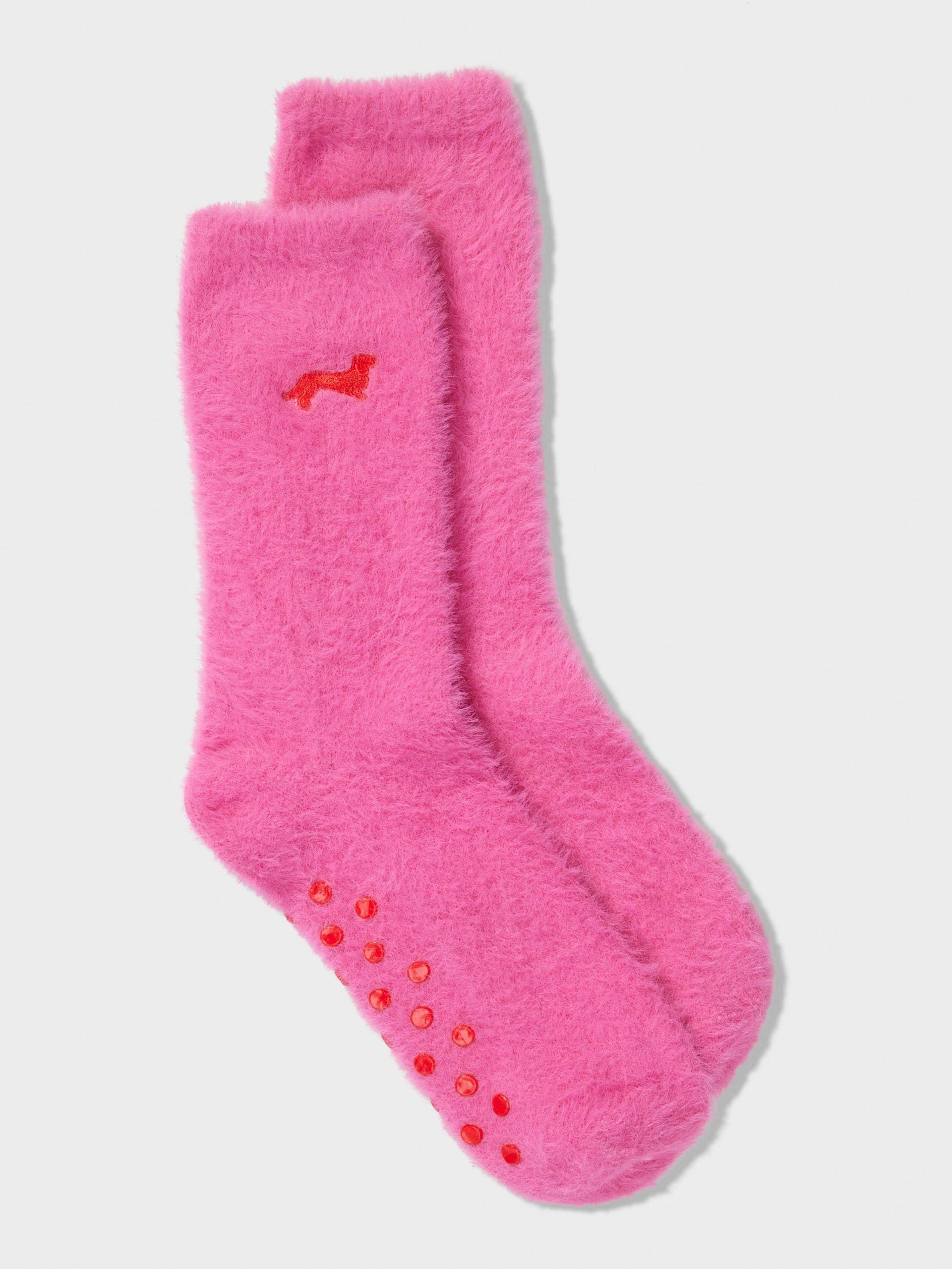 Soft Pink And Red Mink Sock hotpink image 2