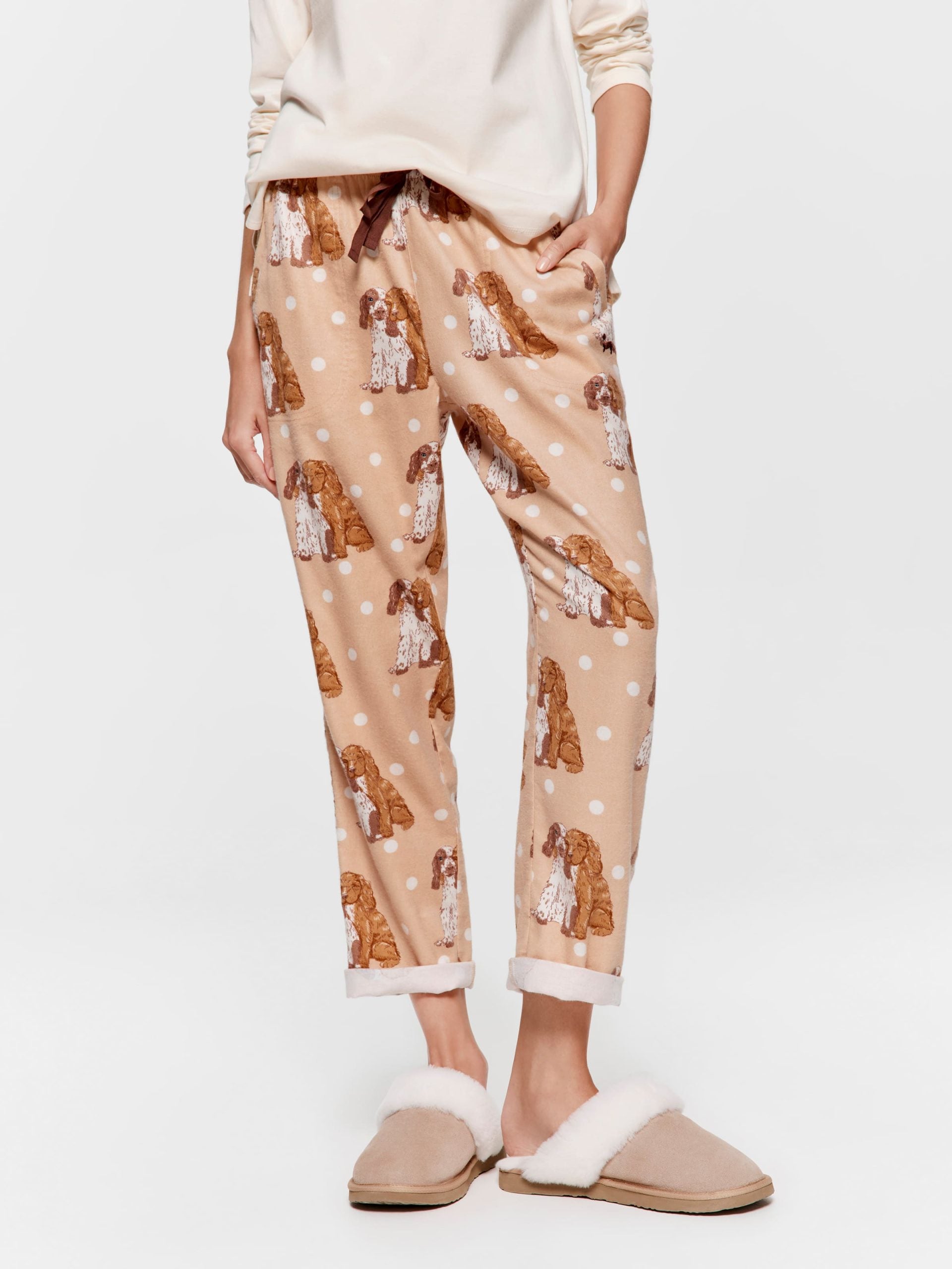 Puppy Love Bamboo Flannelette Roll Up Pj Pant Multi image 2