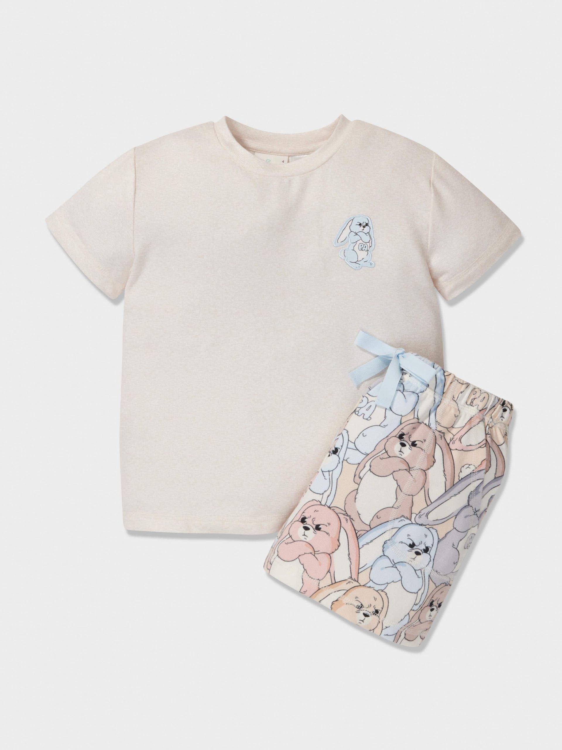 Kids Grumpy Bunny Shortie Pj Set multi image 3