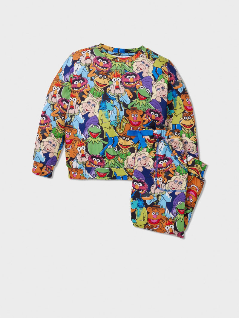 Jnr Kids Muppet Print Plush Long Pj Set multi image 0
