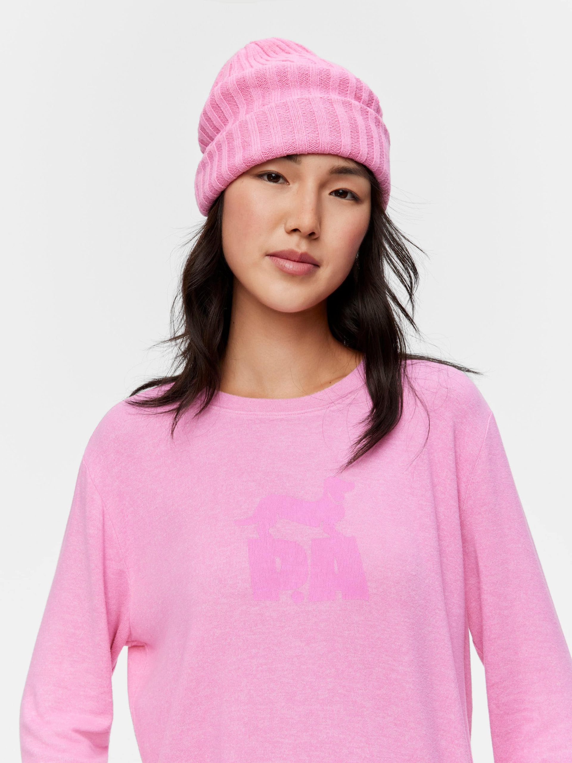 Fuzzy Logo Sweater pink image 1