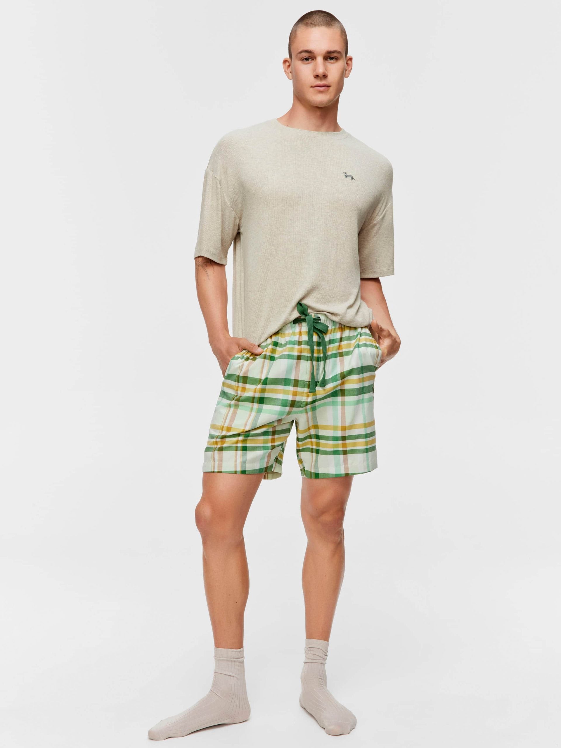 Green Check Mid Short multi image 2