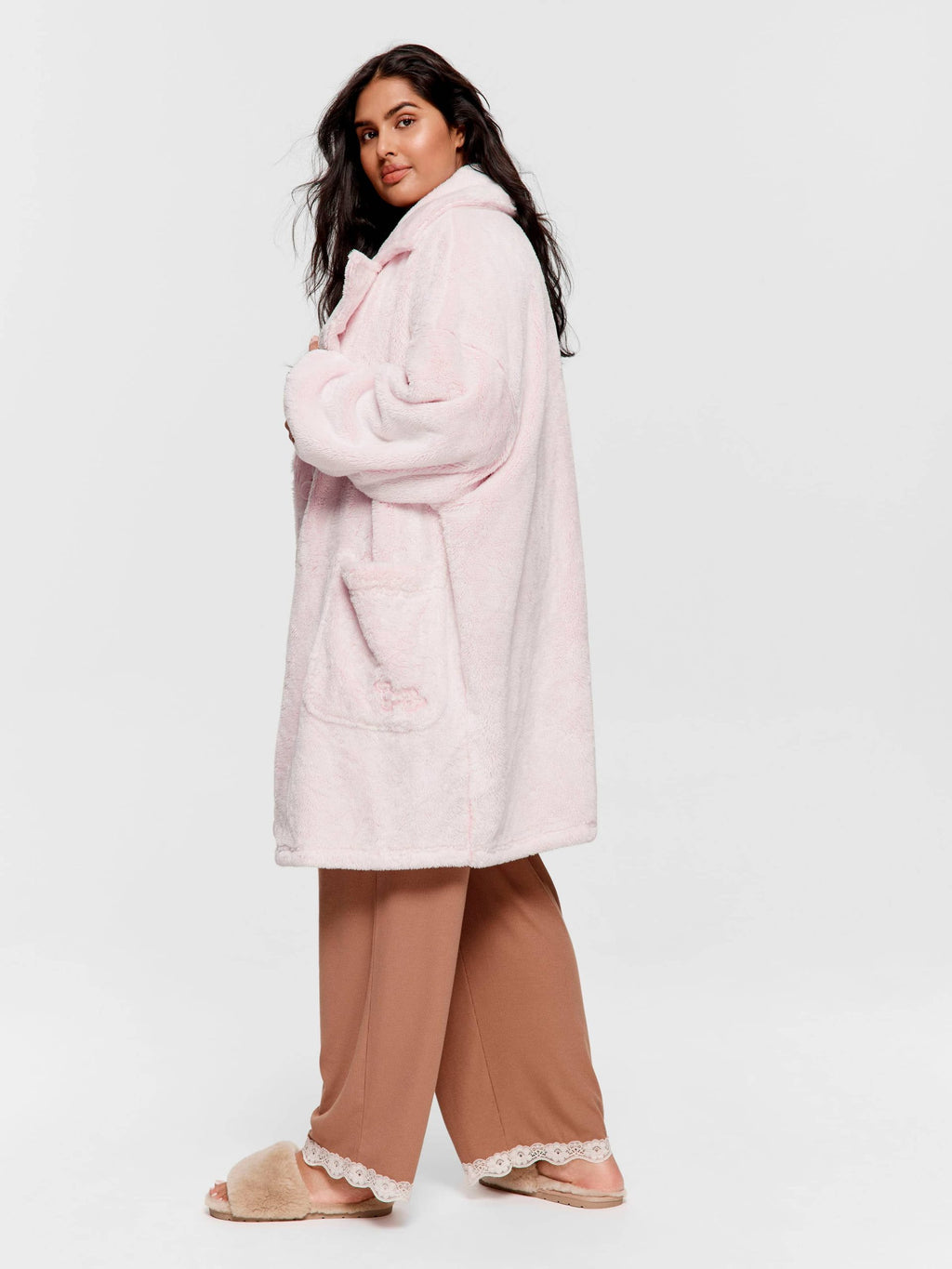 P.A. Plus Oversized Fluffy Pink Gown Pink image 1