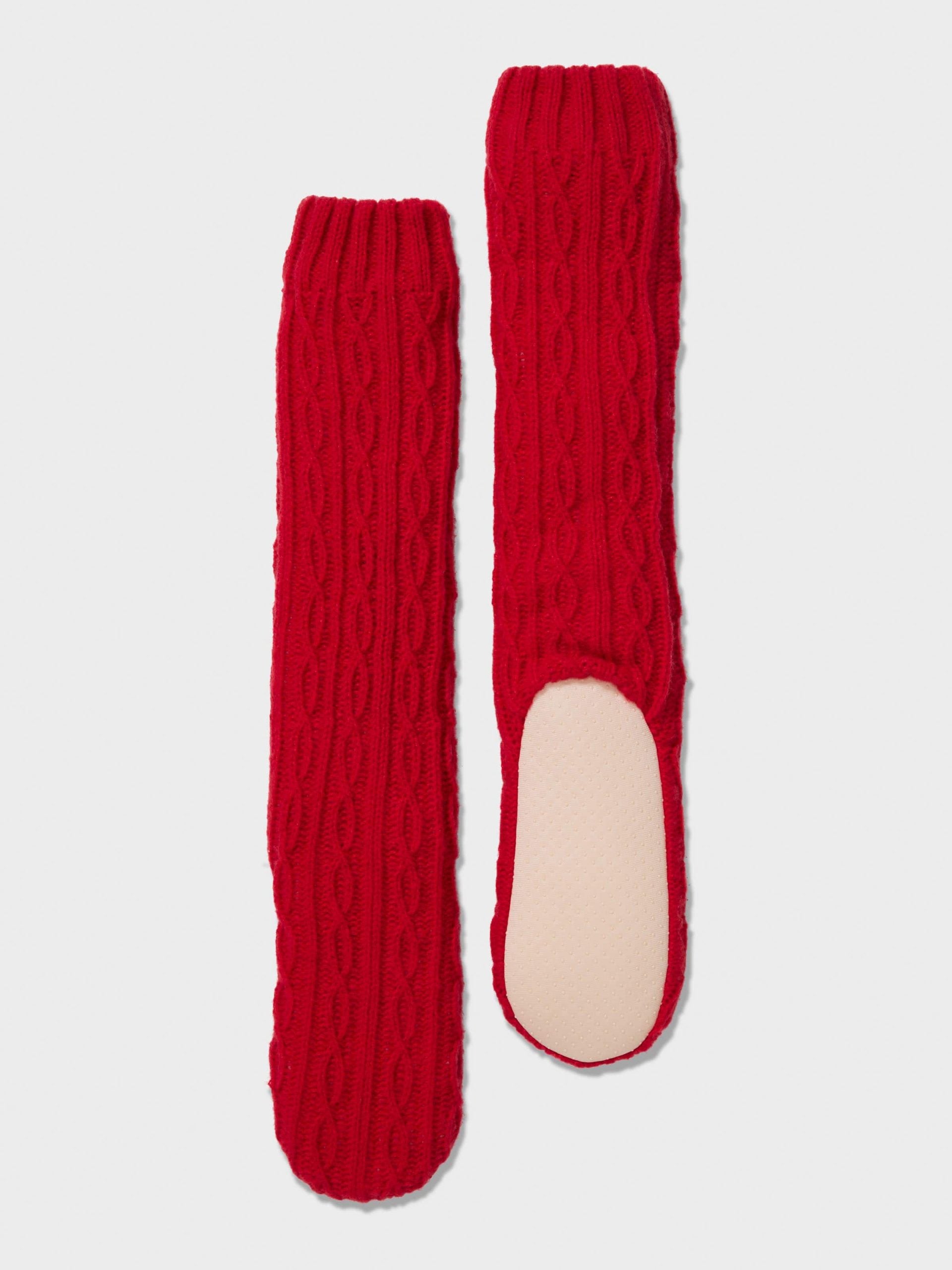 Chunky Knit Sock red image 2