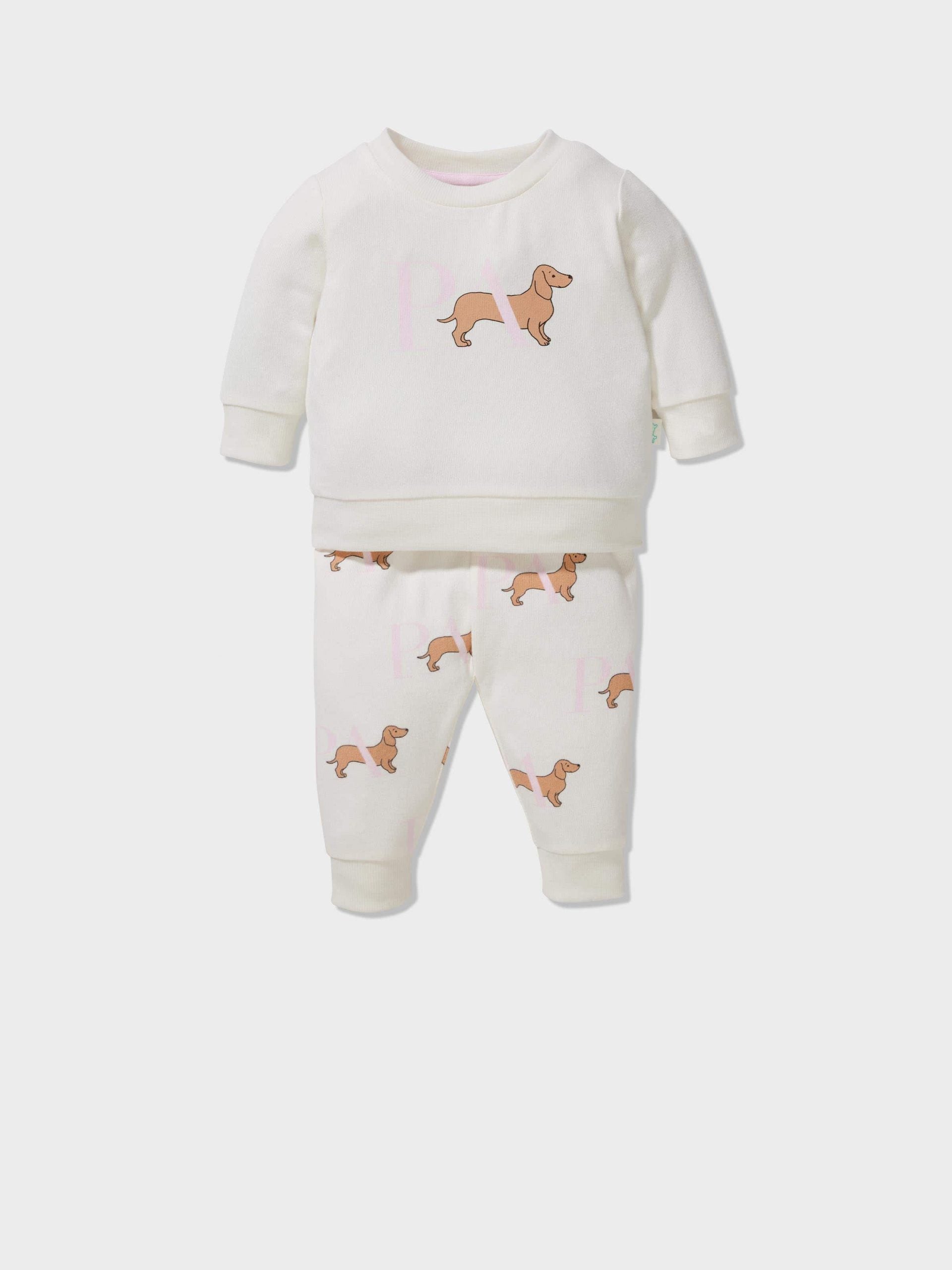 Baby Penny Plush Pj Set cream image 0