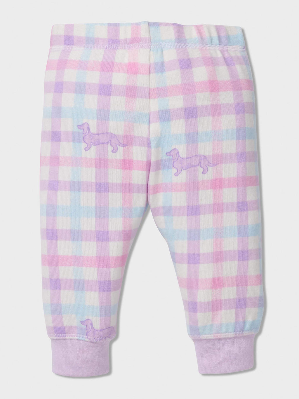 Baby Pastel Check Long Pj Set lilac image 1