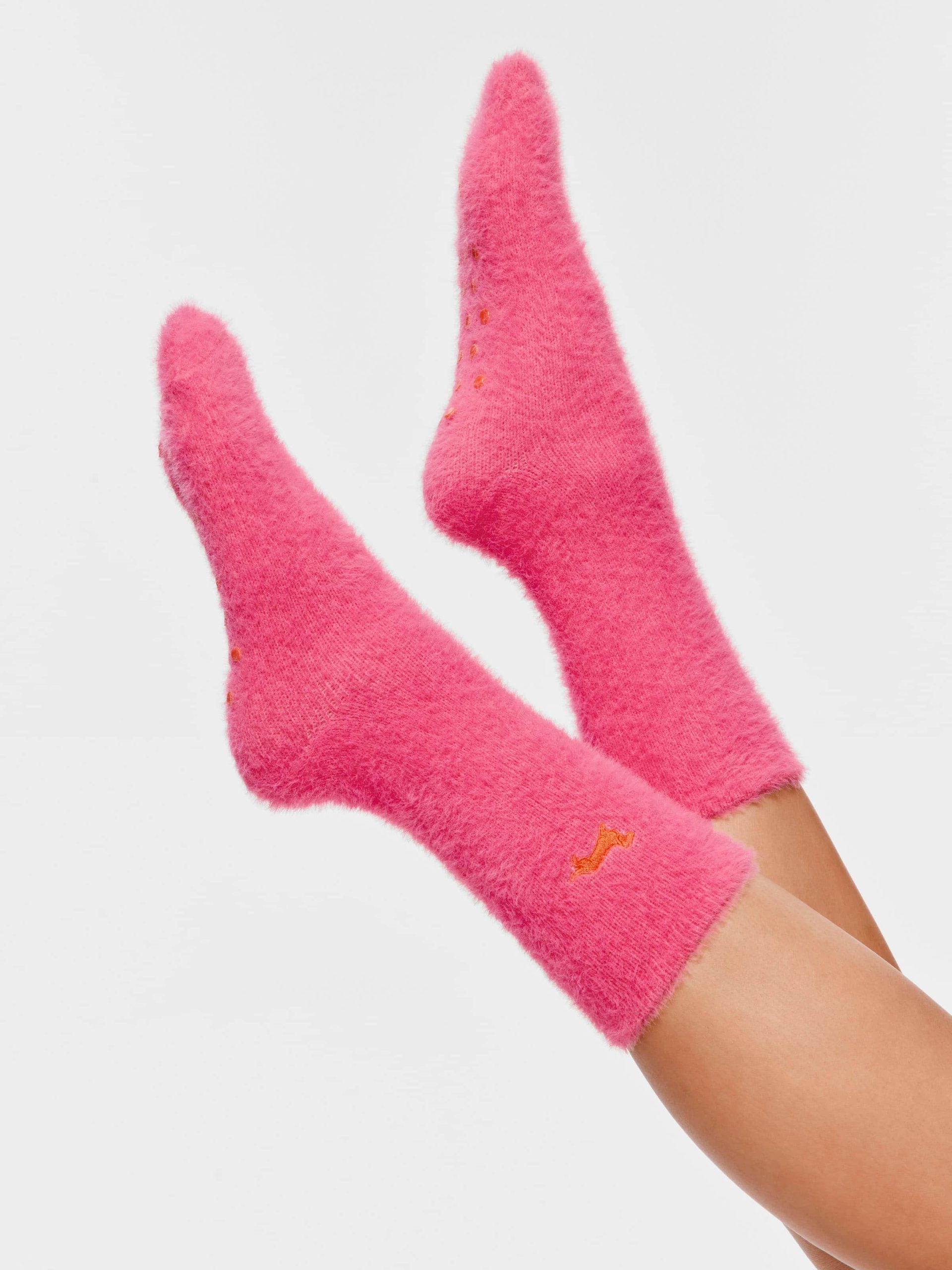 Soft Pink And Red Mink Sock hotpink image 0