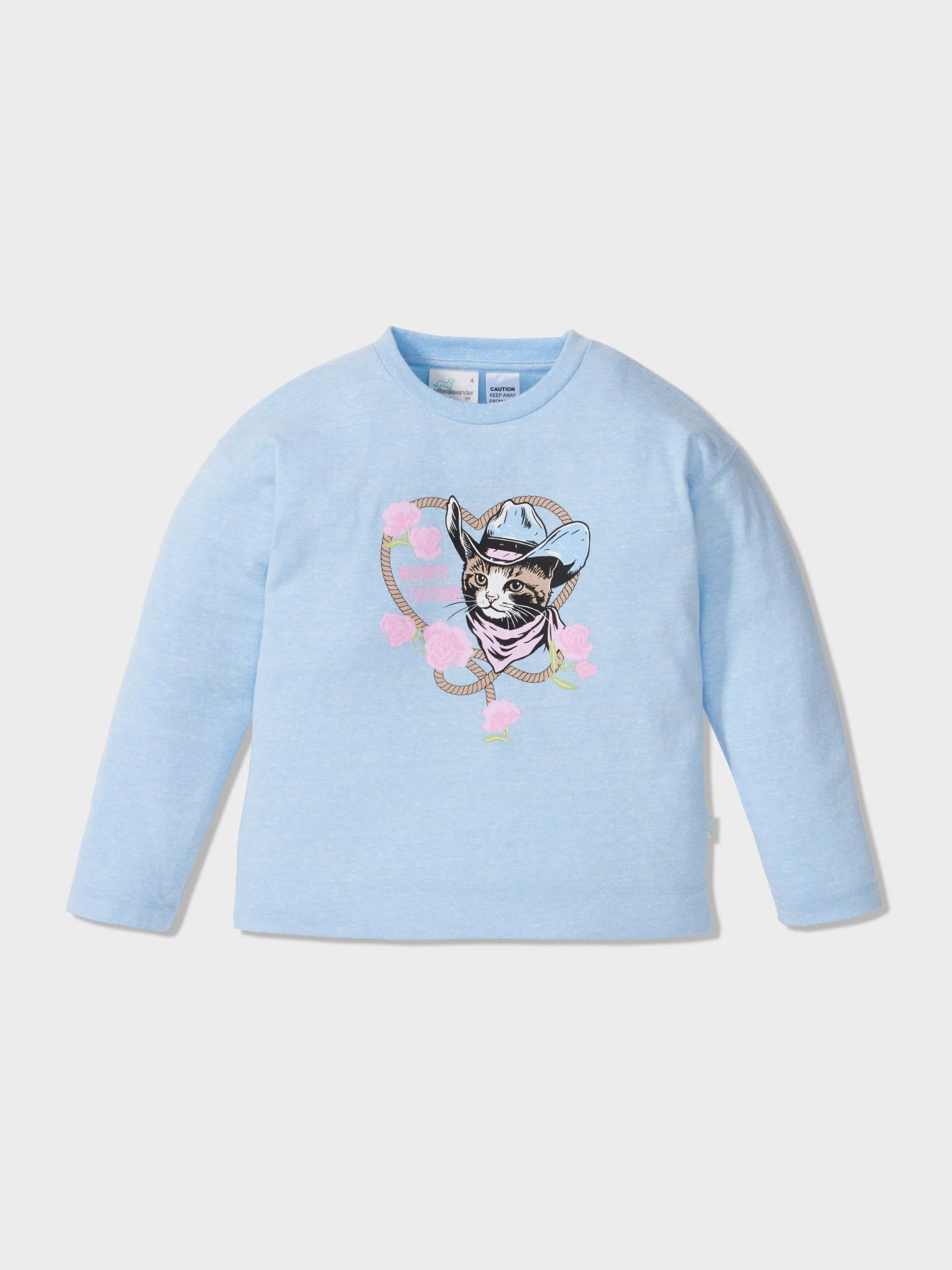 Girls Cowboy Cat Long Pj Set Multi image 2