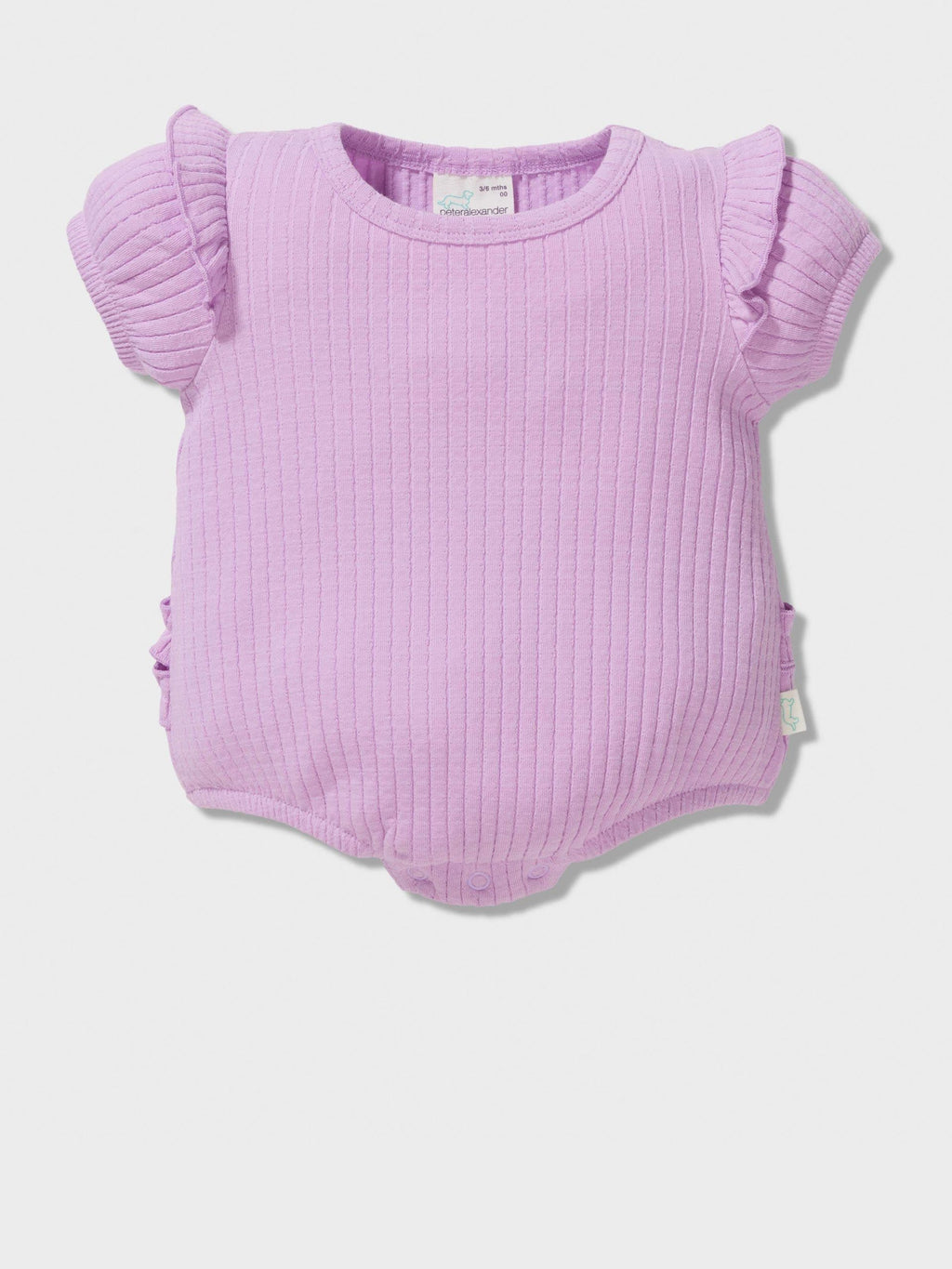 Baby Purple Frill Ribbed Romper lilac image 0