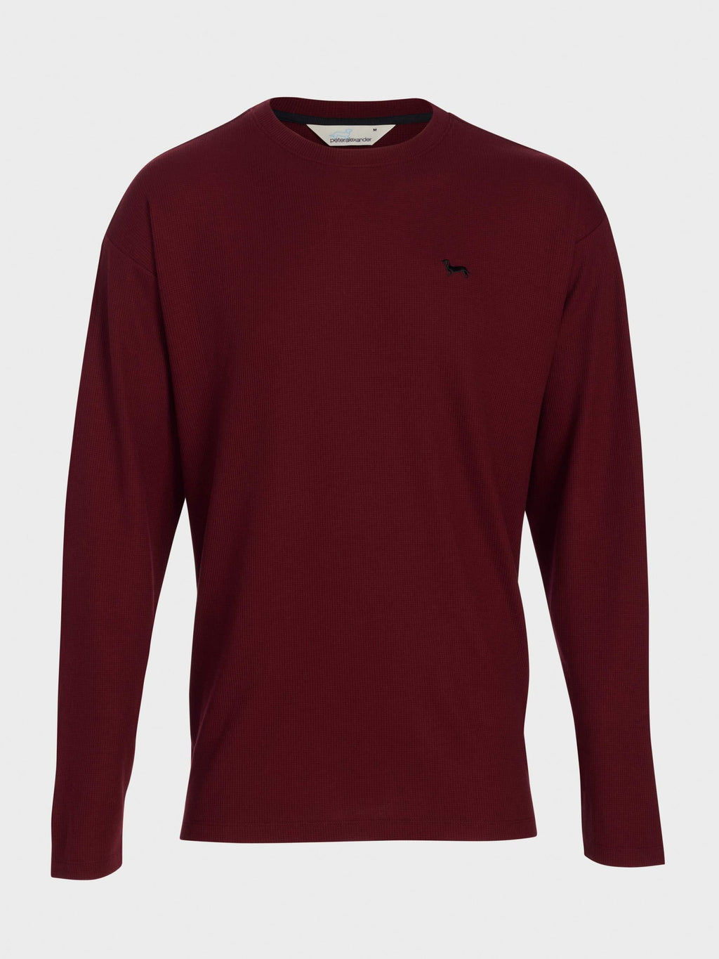 Burgundy Waffle Long Sleeve Top Red image 3