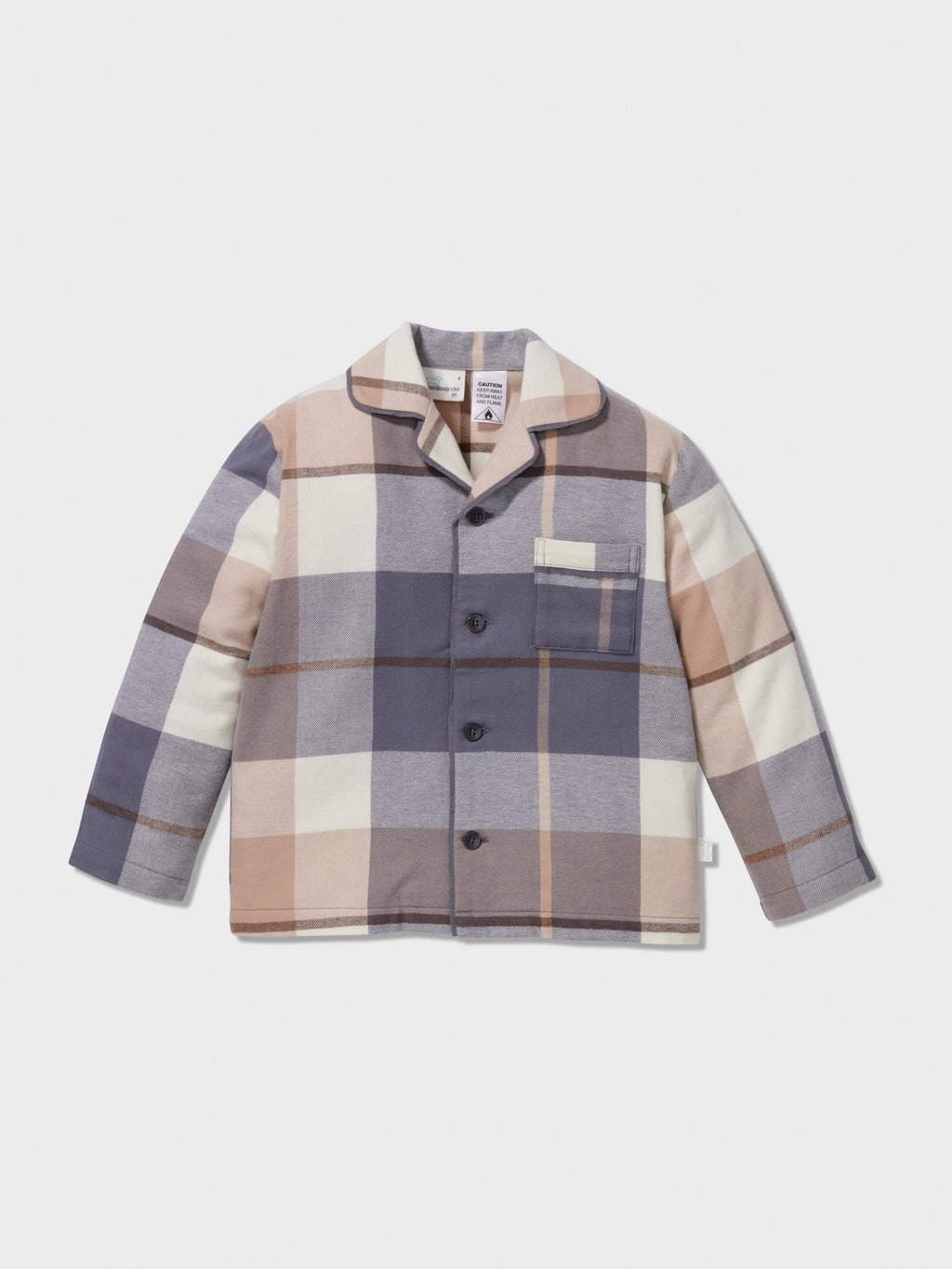 Jnr Boys Charcoal Check Classic Long Pj Set multi image 4