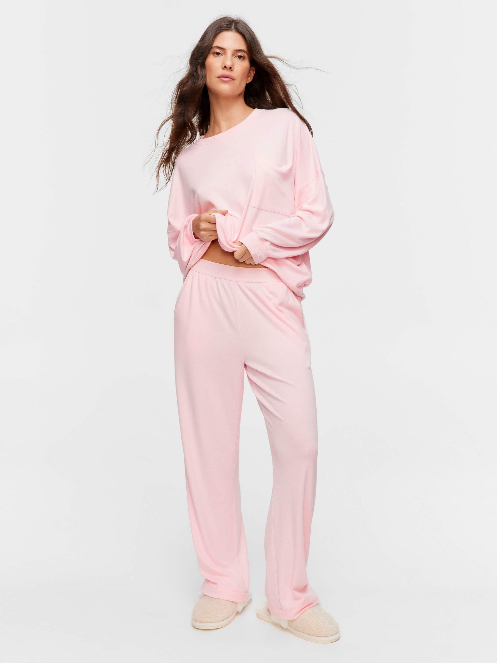 Pink Logo Straight Leg Pj Pant palepink image 0