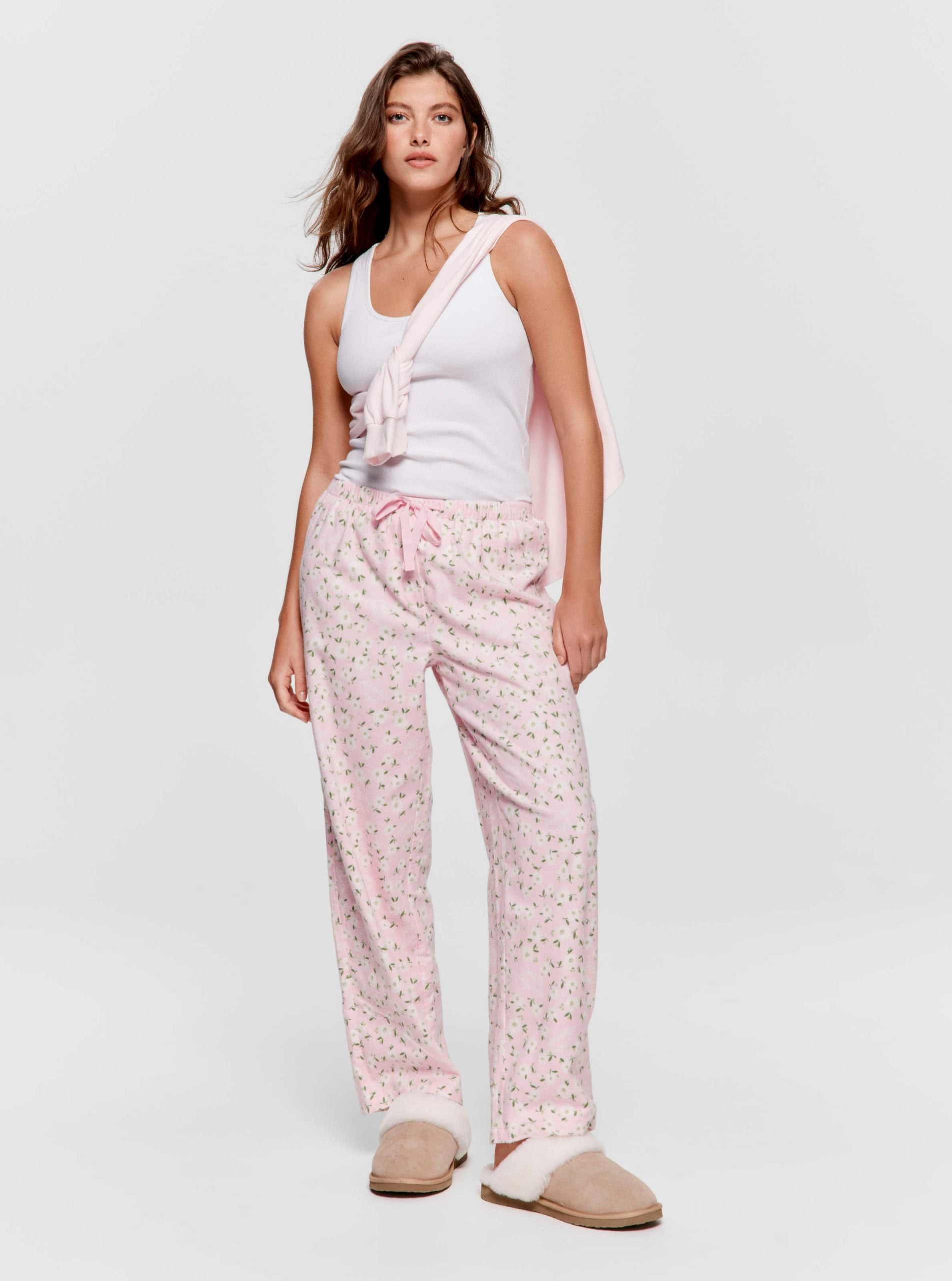 Pink Floral Classic Flannelette Pj Pant multi image 0