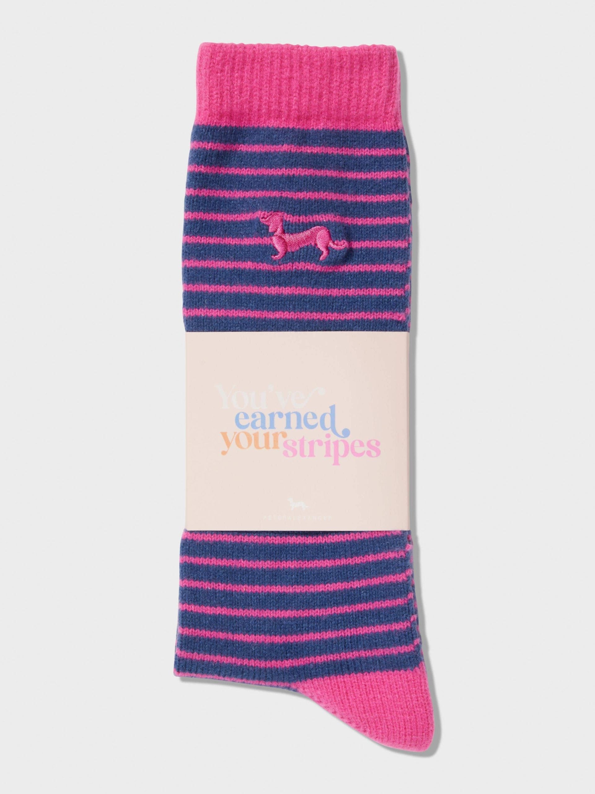 Classic Striped Penny Sock navy image 3