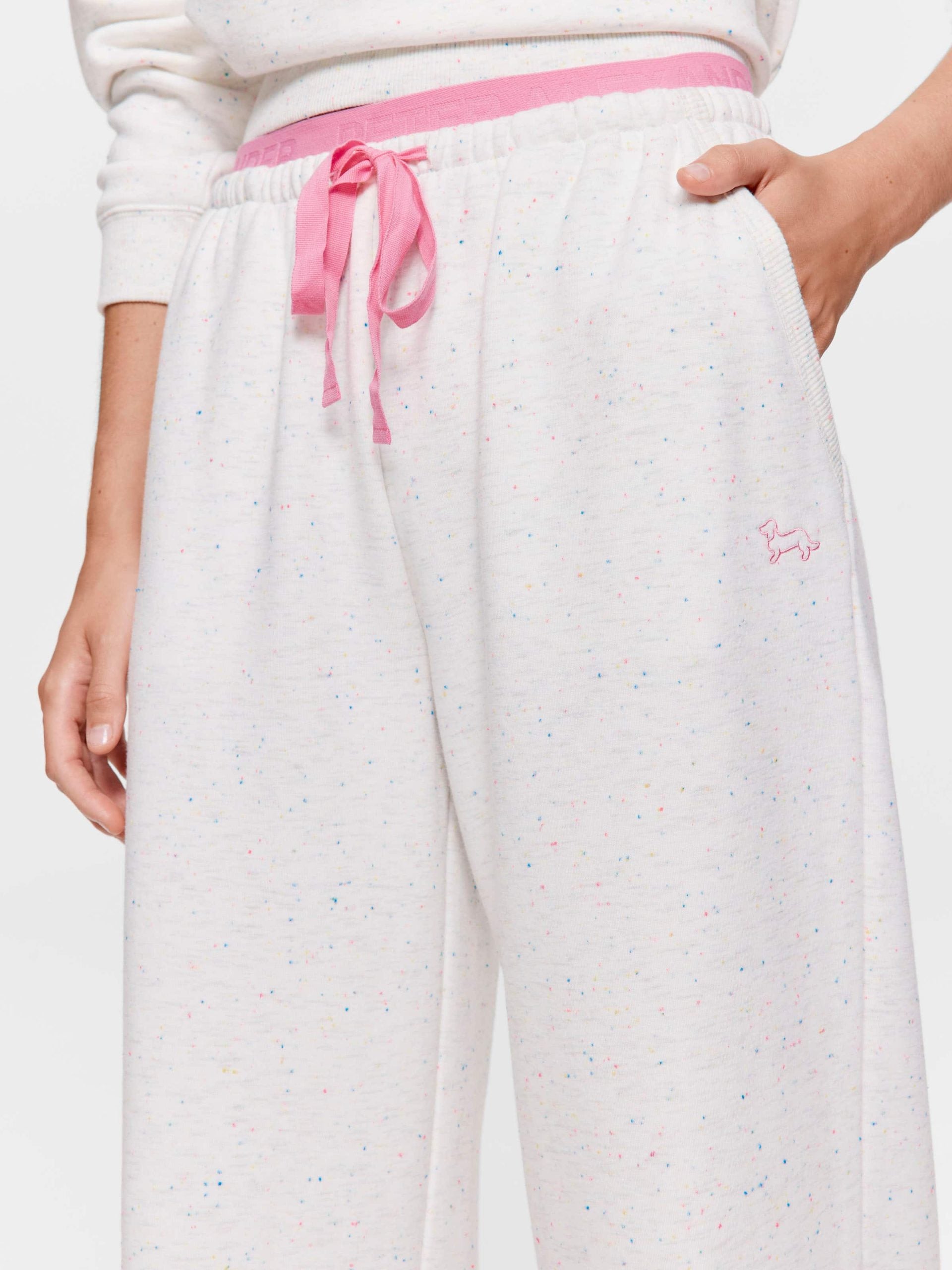 Speckle Fleece Wide Leg Pj Pant multi image 1