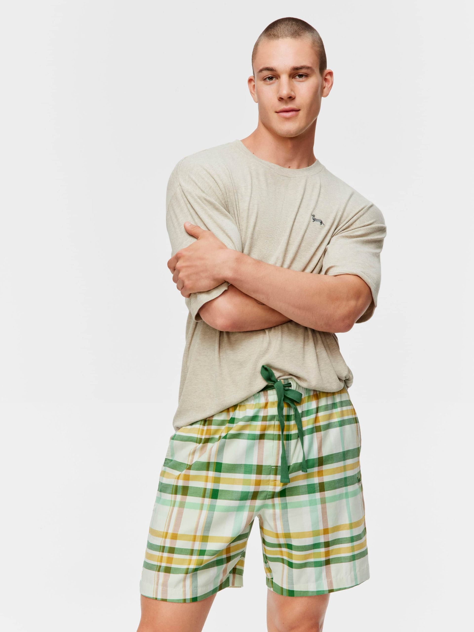 Green Check Mid Short multi image 1