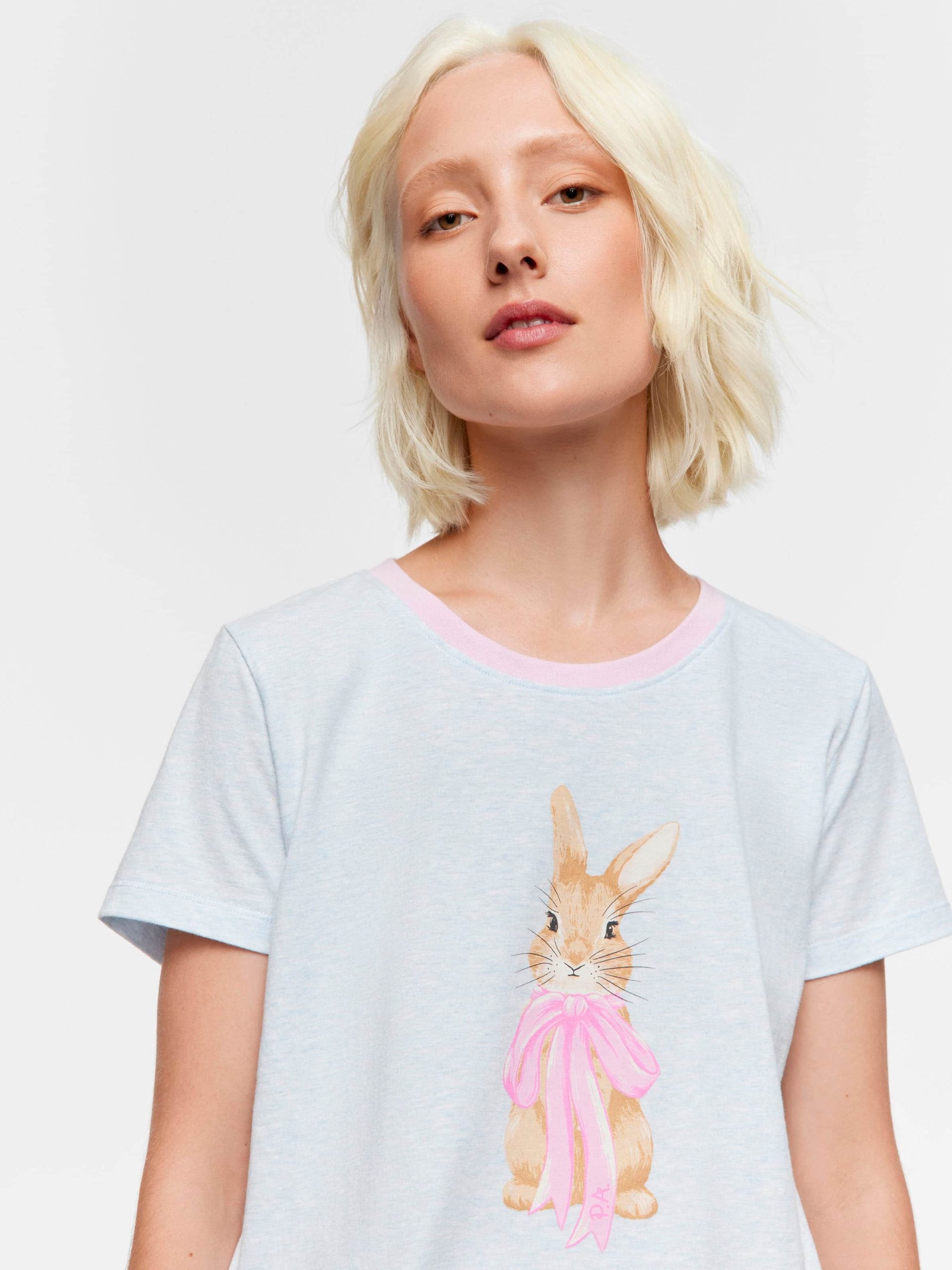 Bow Bunny Tee paleblue image 0