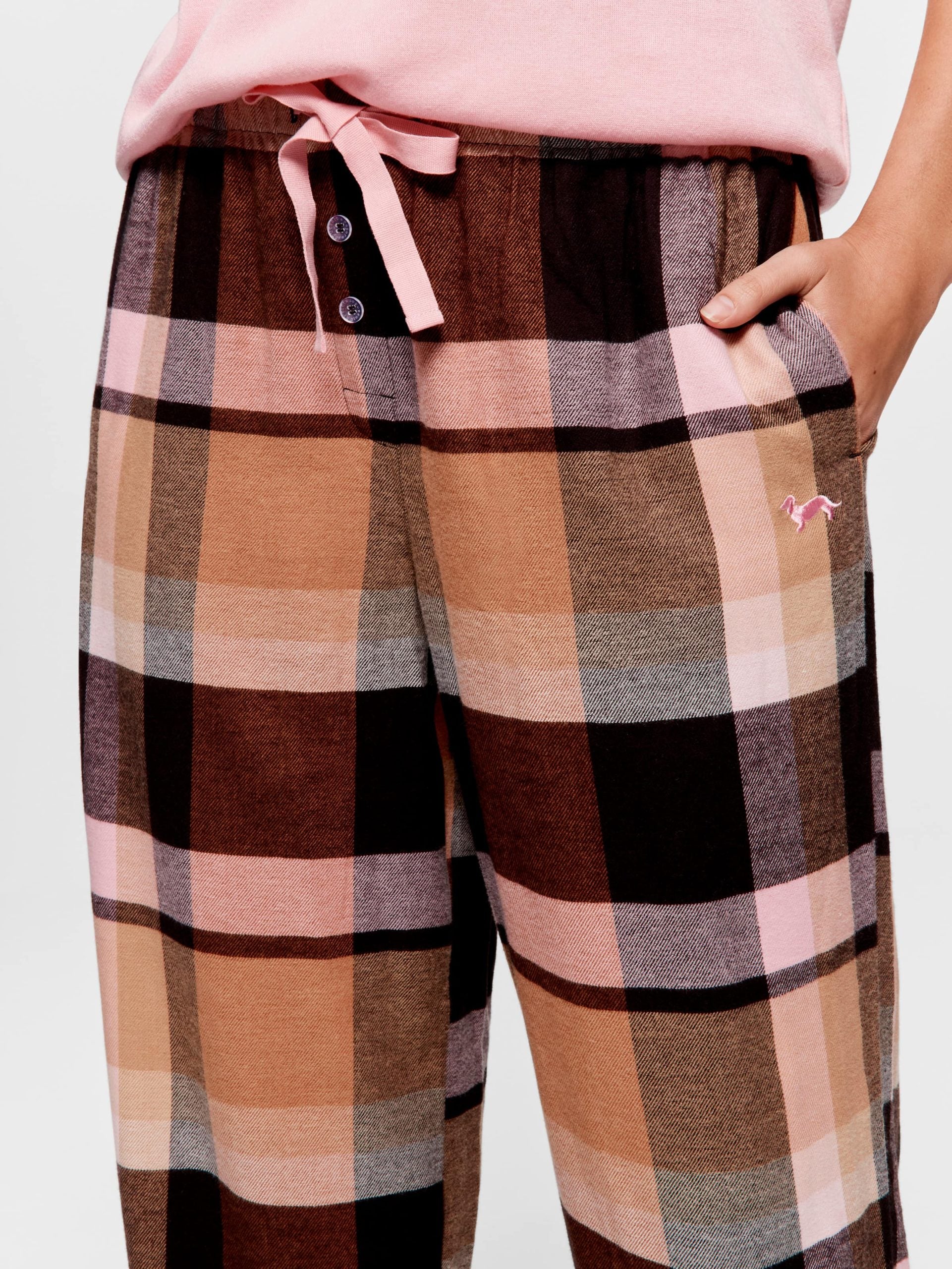 Nougat Check Bamboo Flannelette Classic Pj Pant multi image 2