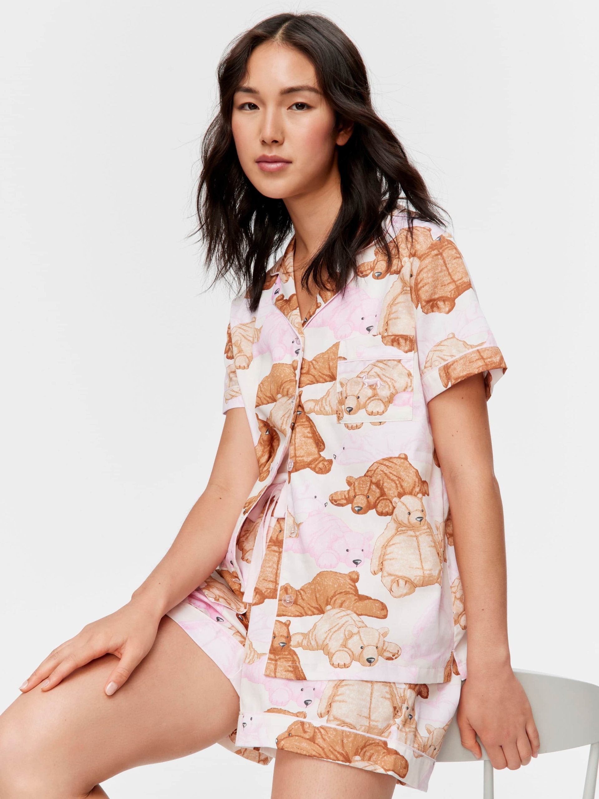 Pastel Bears 100% Cotton Shortie Pj Set multi image 2