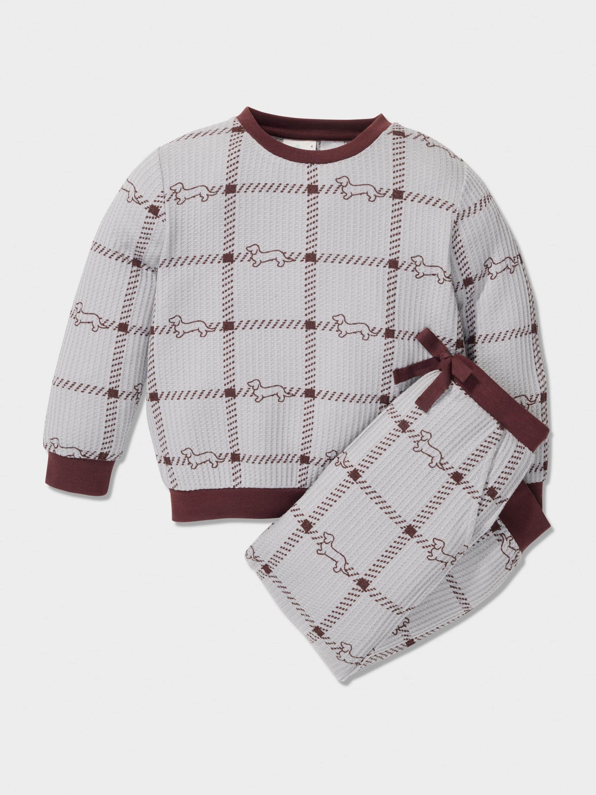 Boys Check Waffle Pj Set multi image 2
