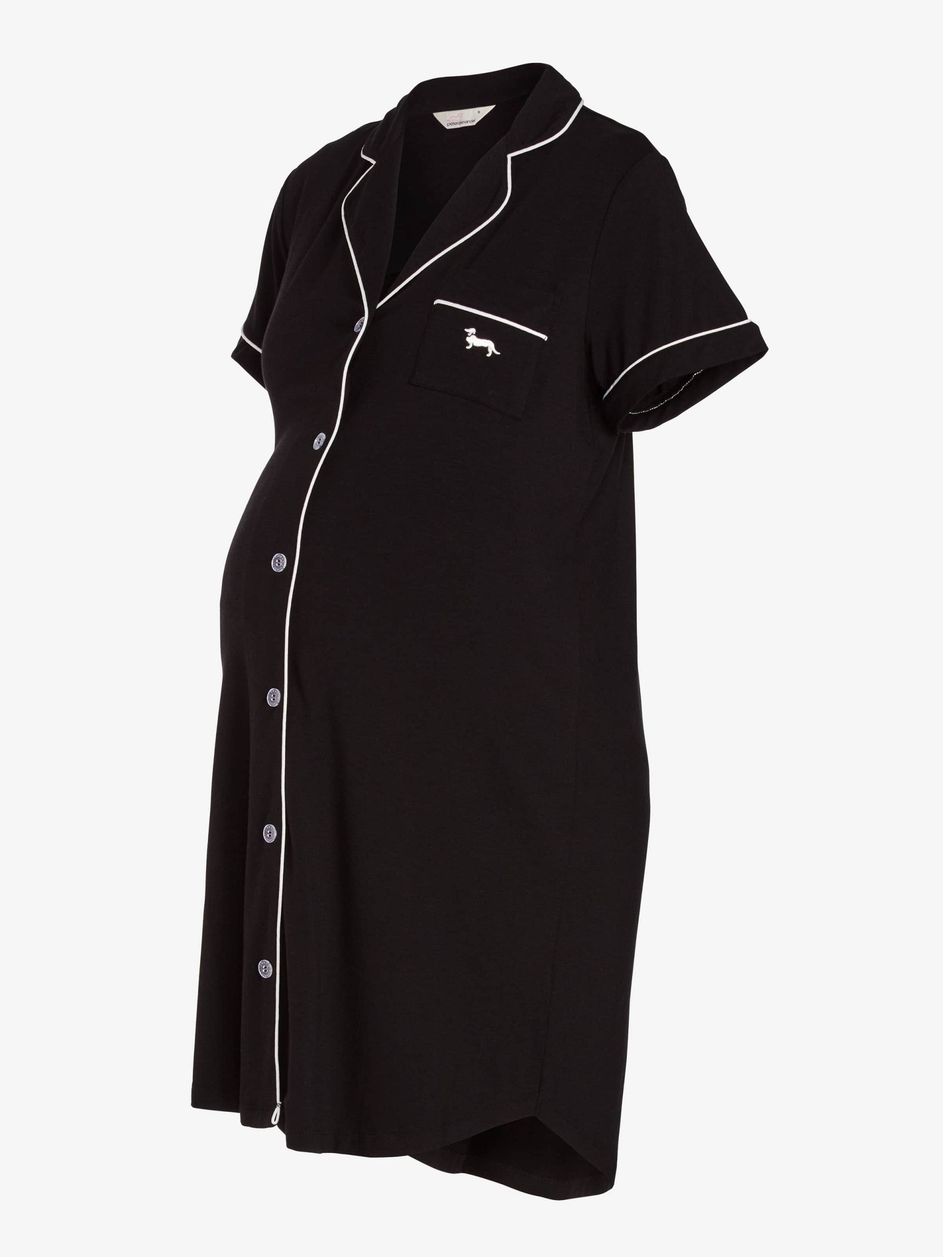 Maternity Black Short Sleeve Nightshirt black image 3
