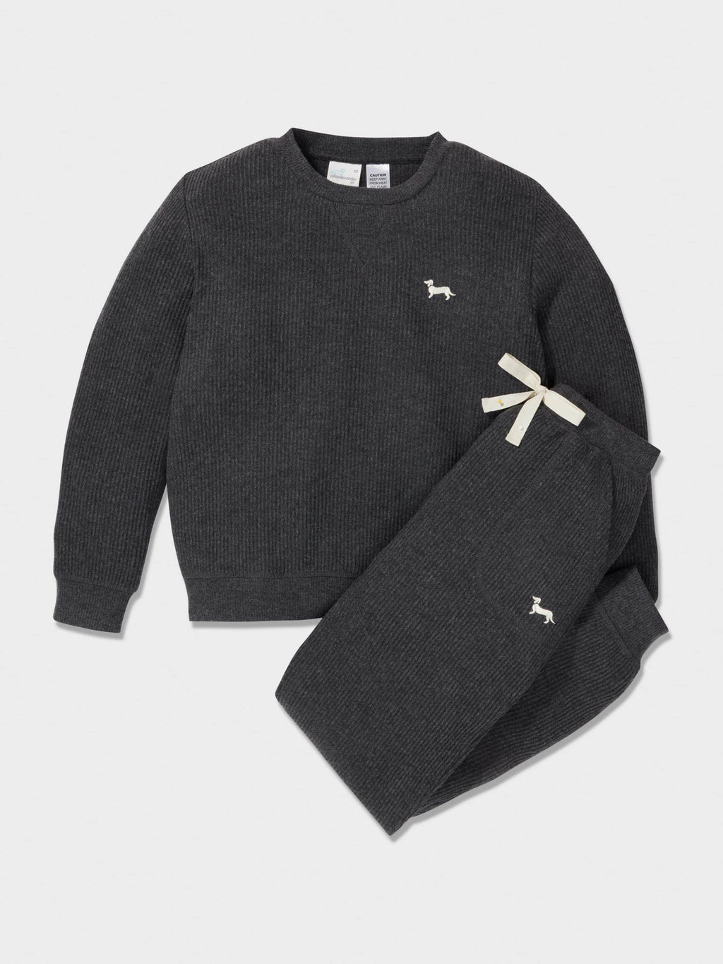 Boys Charcoal Rib Pj Set charcoal image 2