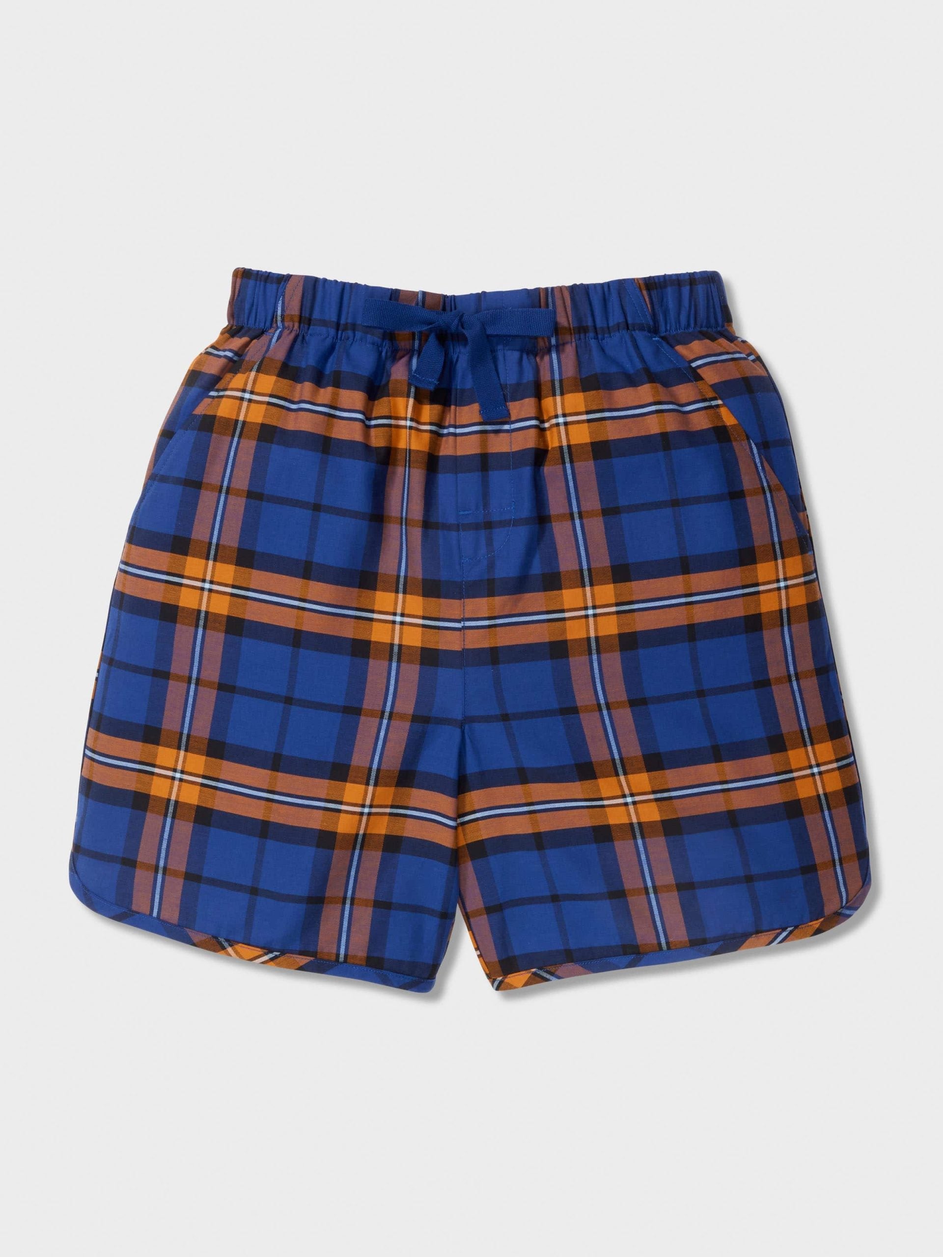 Boys Navy Check Shortie Pj Set navy image 3