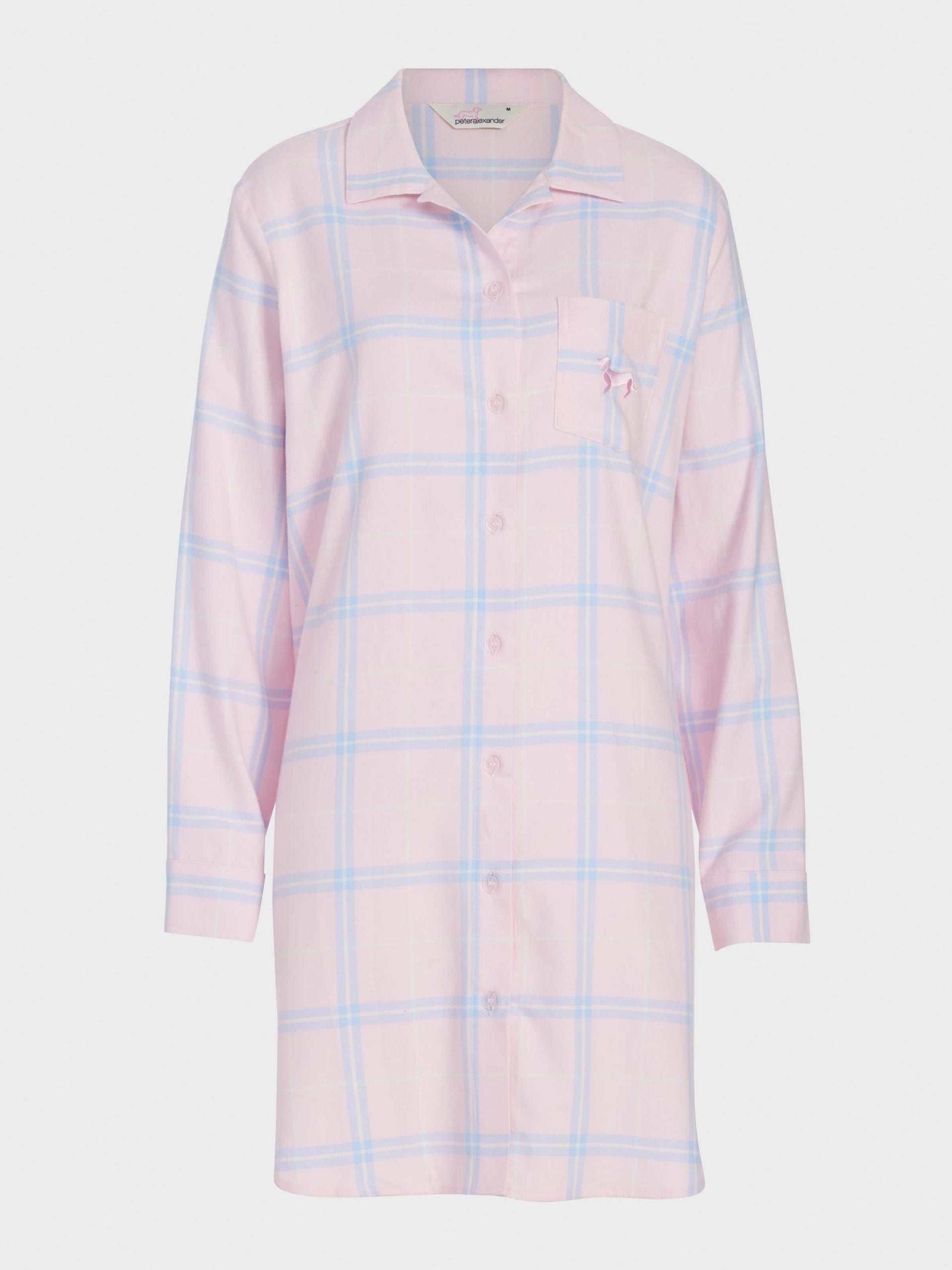 Pink Check Flannelette Nightshirt multi image 3