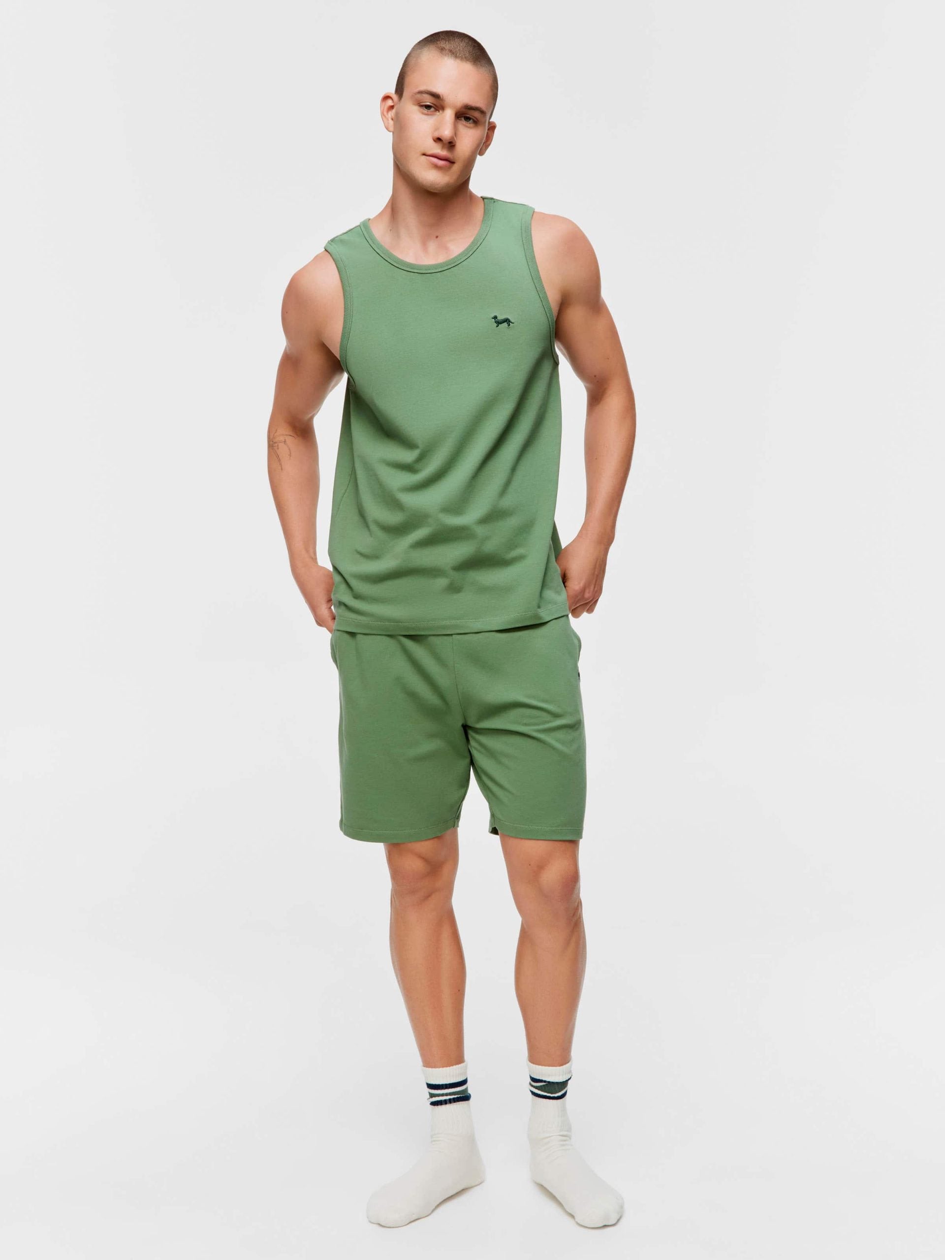 Green Boxy Sleeveless Tee green image 1