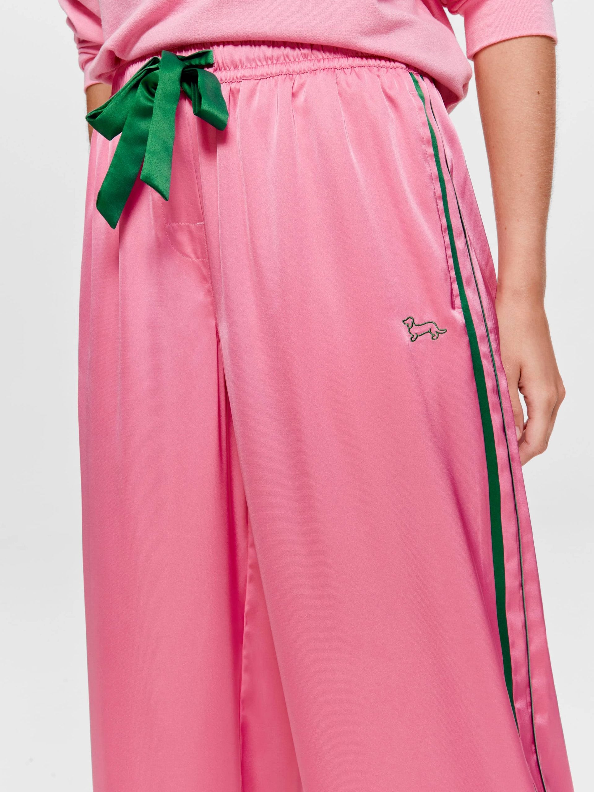 Pink Satin Wide Leg Pj Pant multi image 2