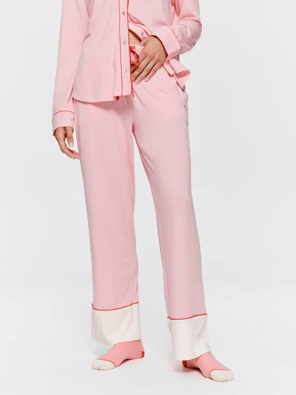 Western Bamboo Jersey Straight Leg Pj Pant Pink image 2