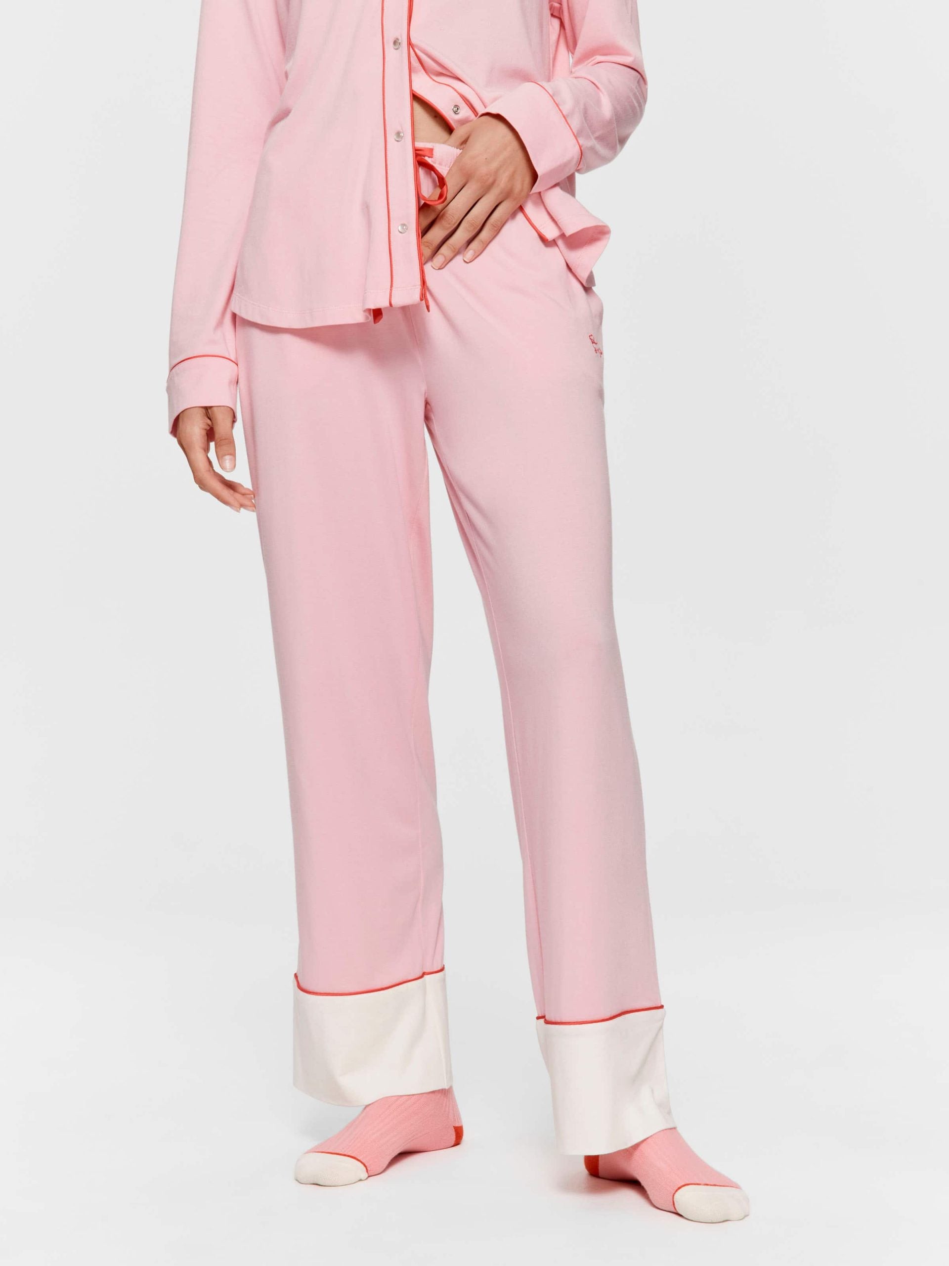 Western Bamboo Jersey Straight Leg Pj Pant Pink image 2