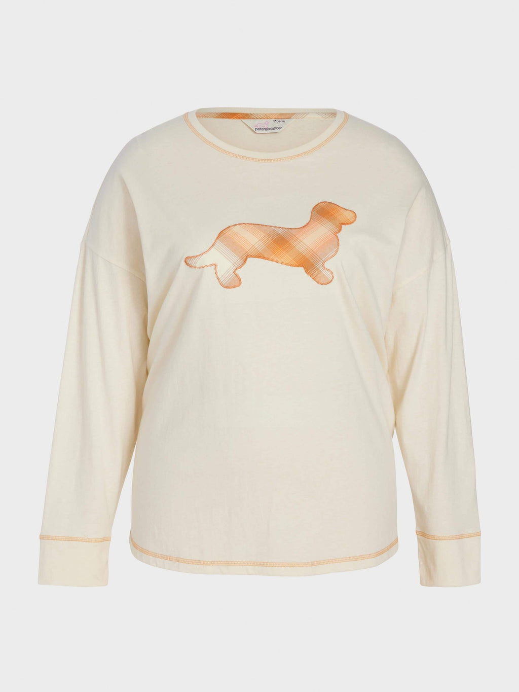 P.A. Plus Contrast Penny Oversized Long Sleeve Top Oatmeal image 3