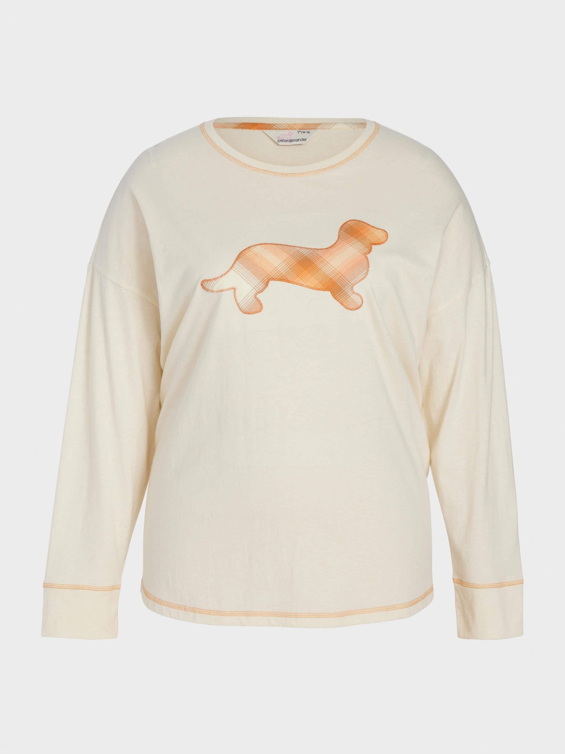P.A. Plus Contrast Penny Oversized Long Sleeve Top Oatmeal image 3
