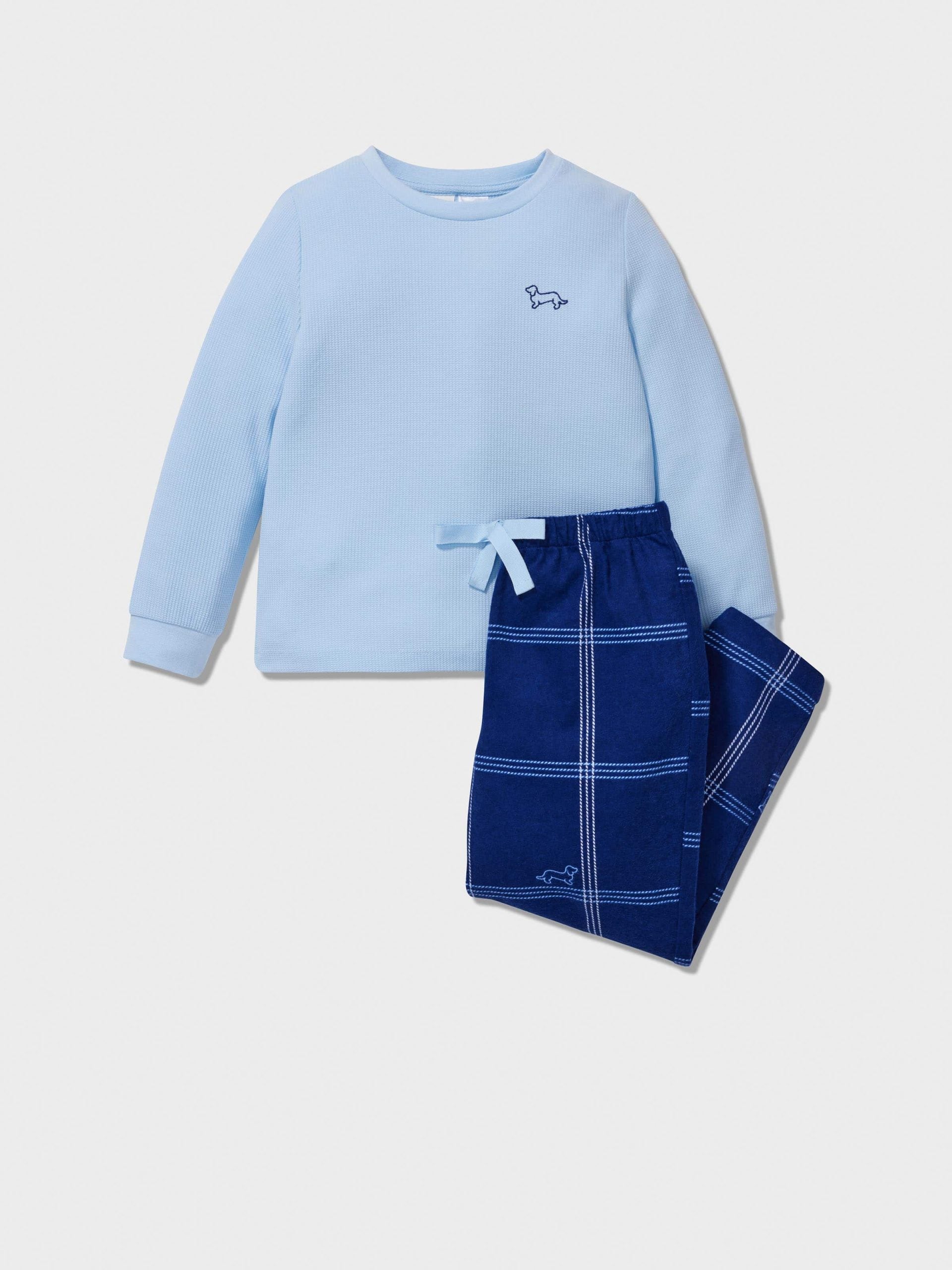Jnr Boys Windowpane Check Long Pj Set multi image 0