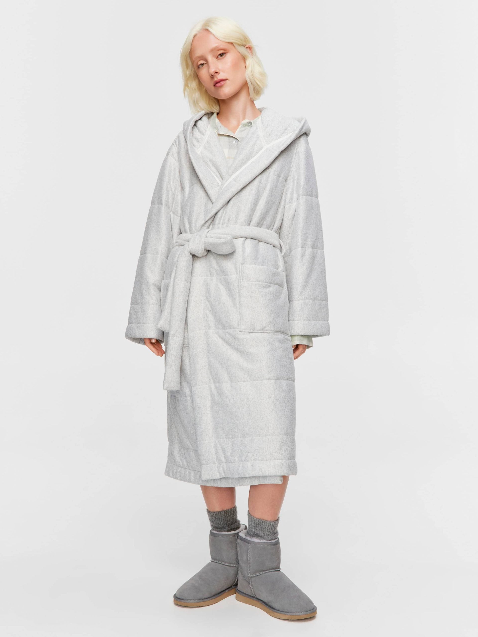Quilted Hood Gown grey image 1