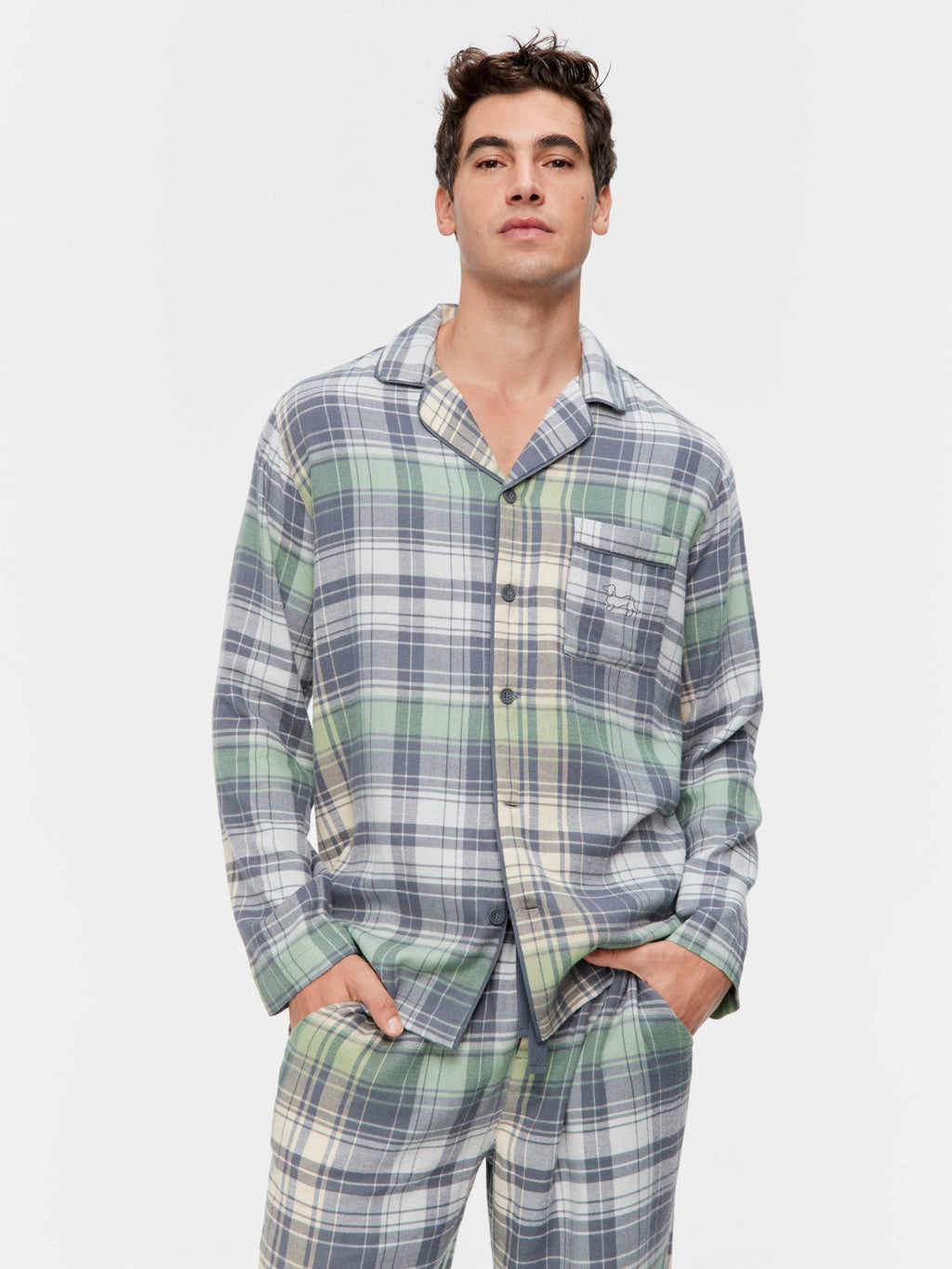 Cowboy Check Flannelette Long Sleeve Pj Set Multi image 3