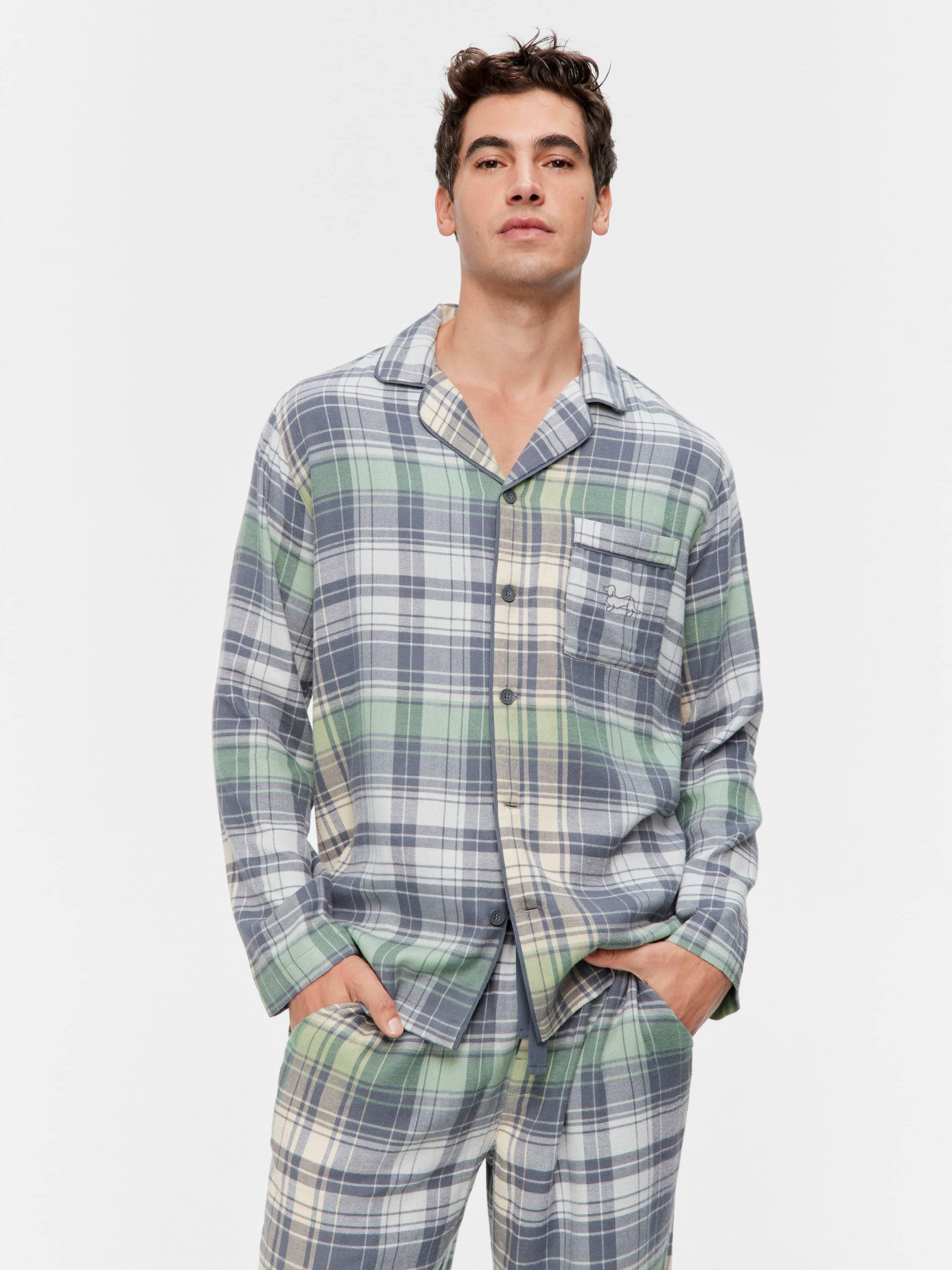 Cowboy Check Flannelette Long Sleeve Pj Set Multi image 3