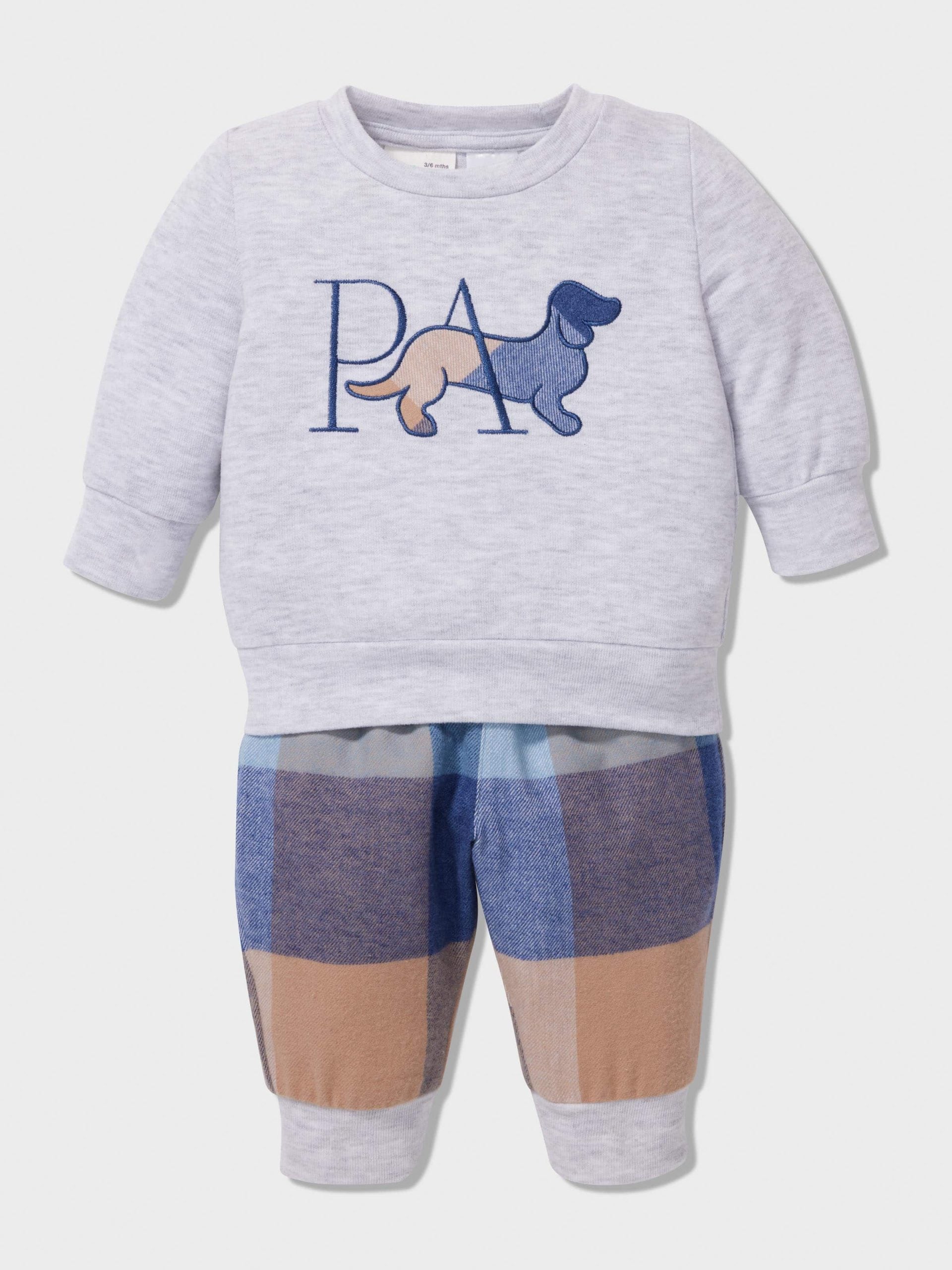 Baby Blue Buffalo Check Long Pj Set multi image 2