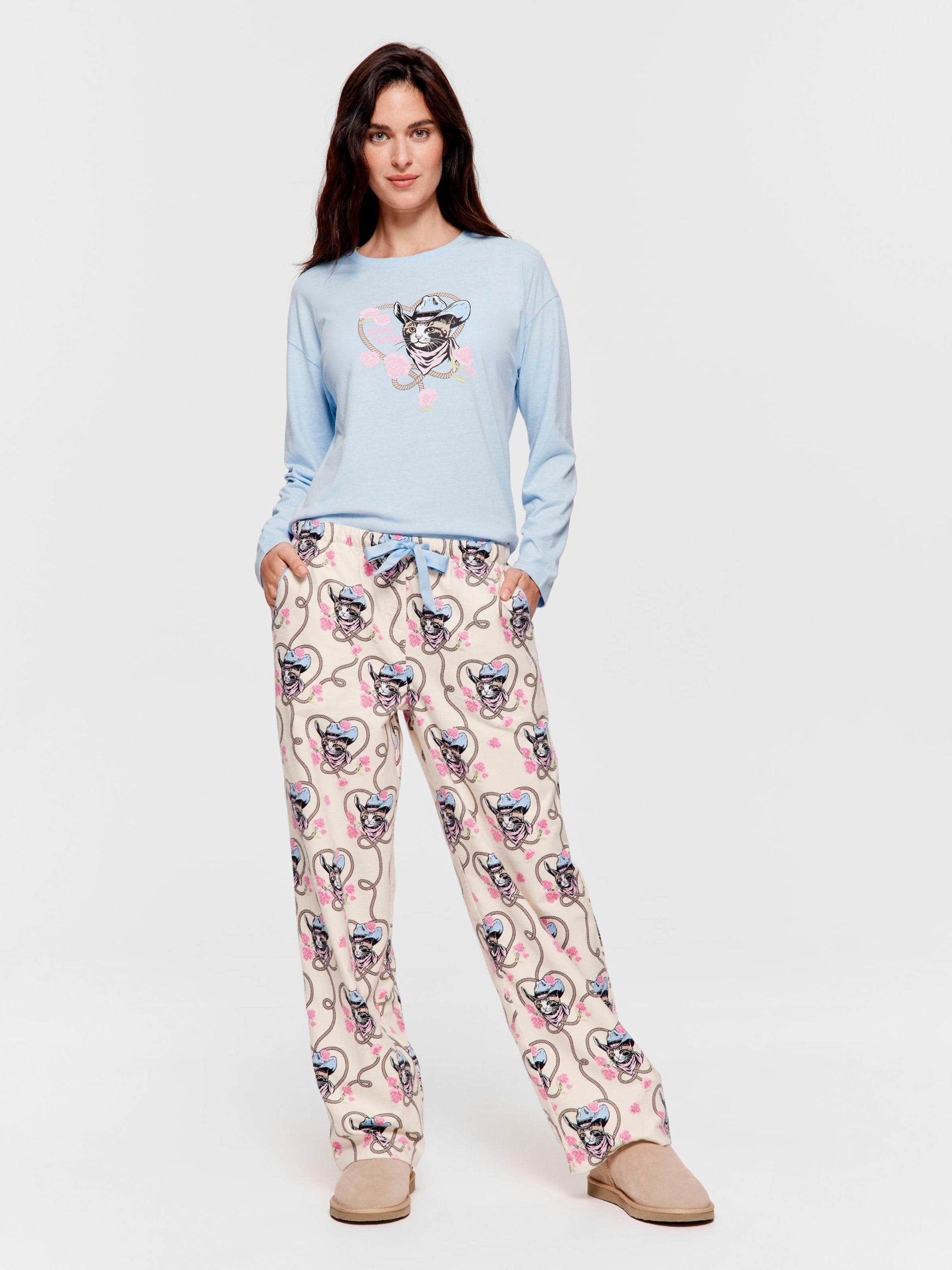Cowboy Kitty Flannelette Classic Pj Pant Multi image 0