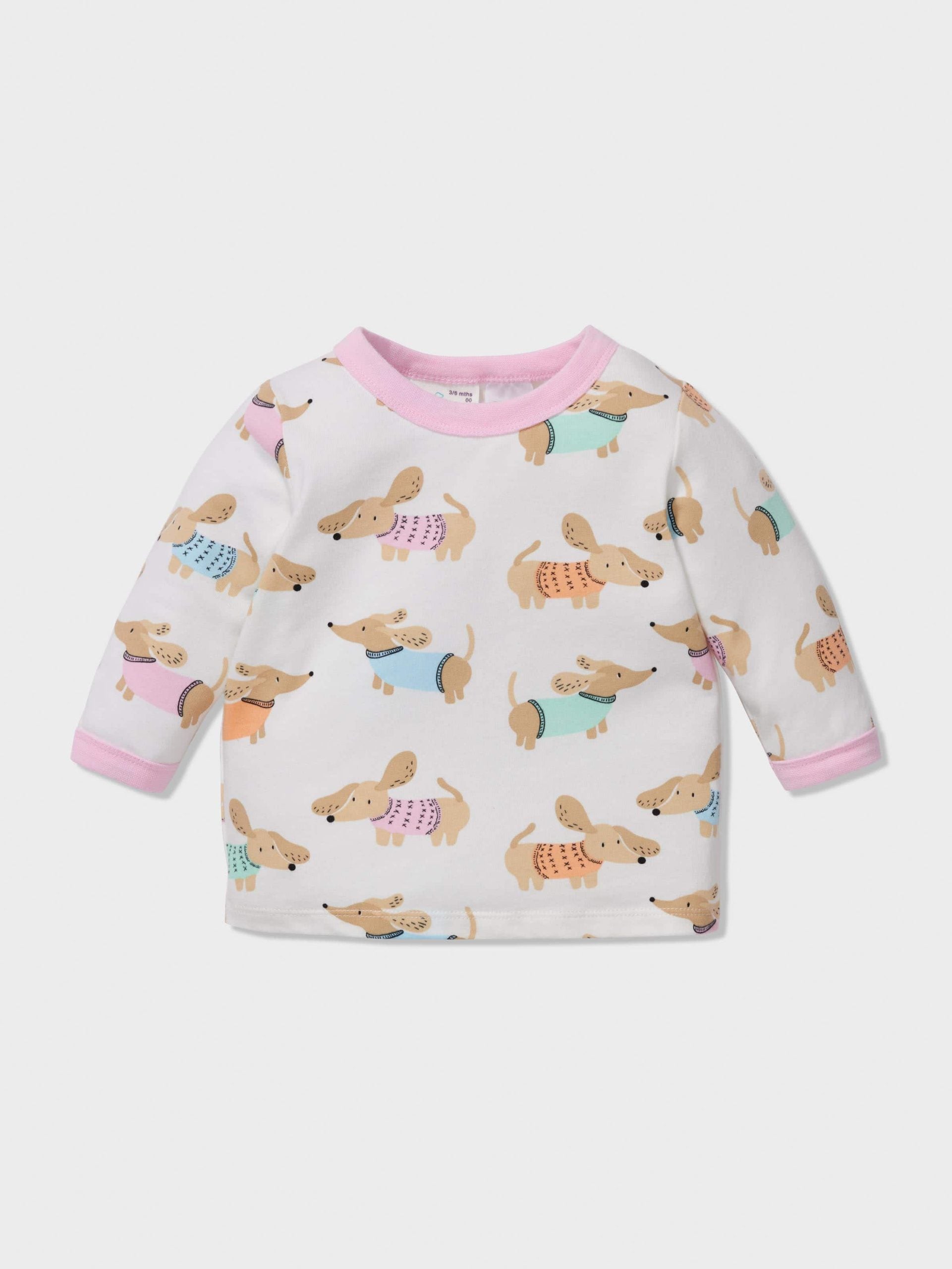 Baby Dachshund Print Long Pj Set multi image 2